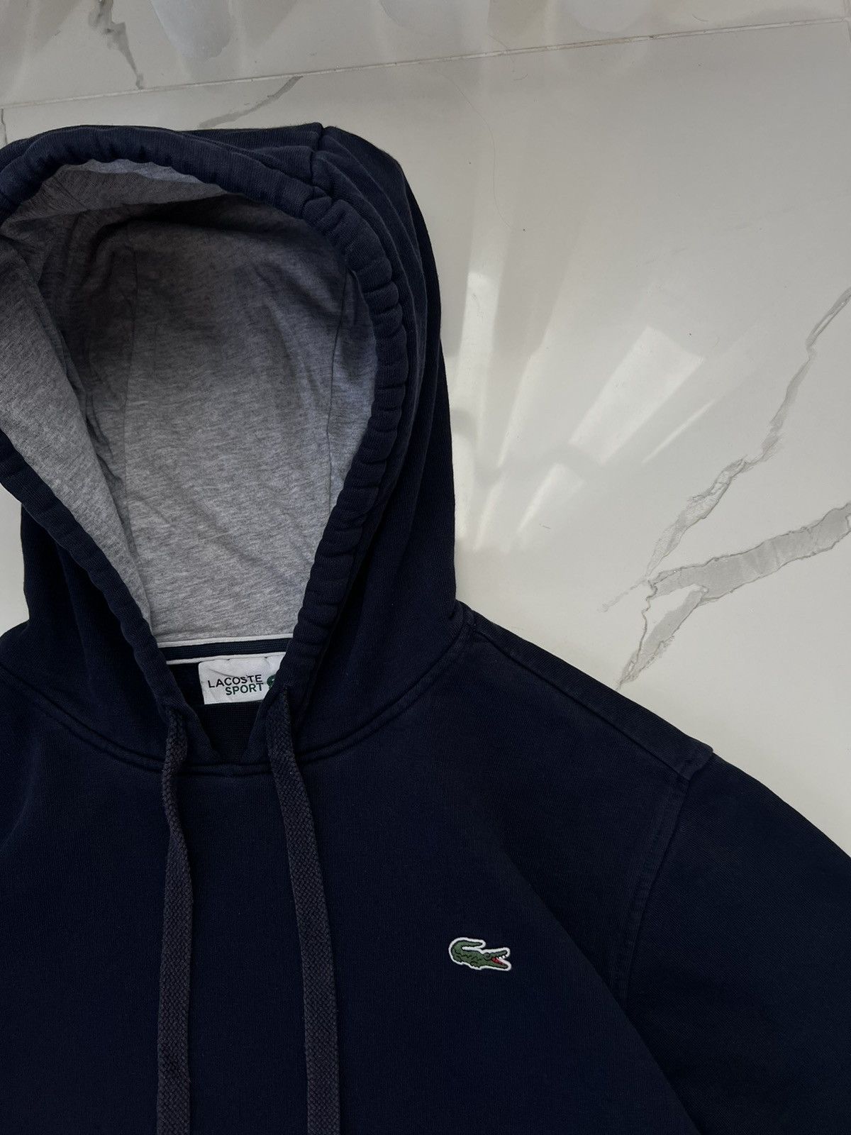 Lacoste 90's LACOSTE SMALL LOGO Y2K HOODIE BASIC SUNFADED DRILL Size US XL / EU 56 / 4 - 4 Thumbnail
