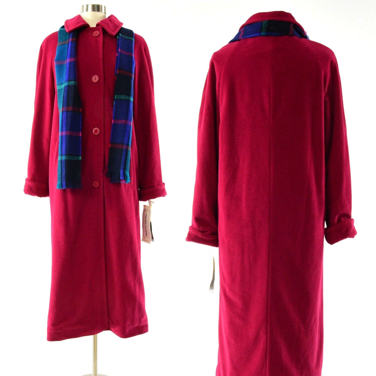 image of New 70's Vintage Womens 12 Red Top Coat Jennifer Chase in White (Size XL)