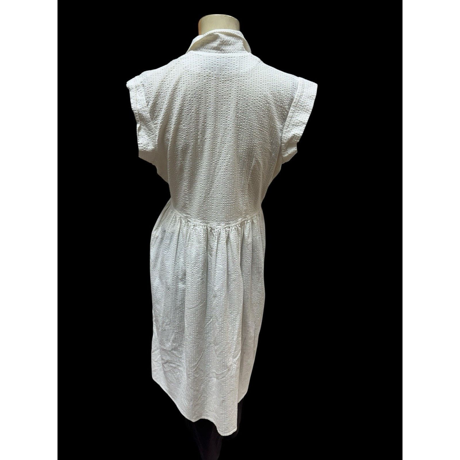 Christy Dawn Christy Dawn M Textured Cotton Midi Dress Size M / US 6-8 / IT 42-44 - 2 Thumbnail
