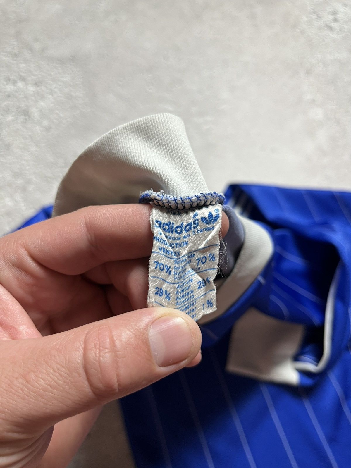 Adidas × Vintage Vntg Adidas Ventex Jersey Made in Tunisia Blue Striped Shirt Size US L / EU 52-54 / 3 - 10 Thumbnail