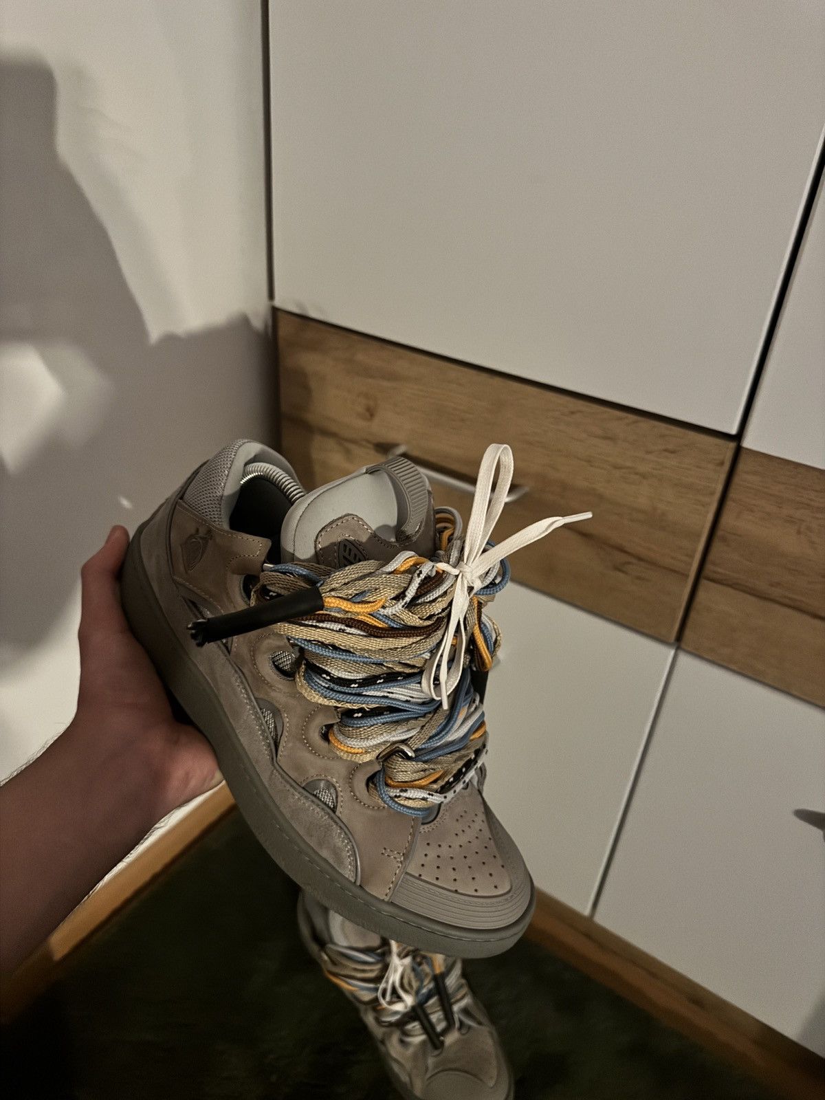 Lanvin Lanvin Curb Sneakers Beige Multi Lace 💧🌊 Size US 11 / EU 44 - 2 Thumbnail