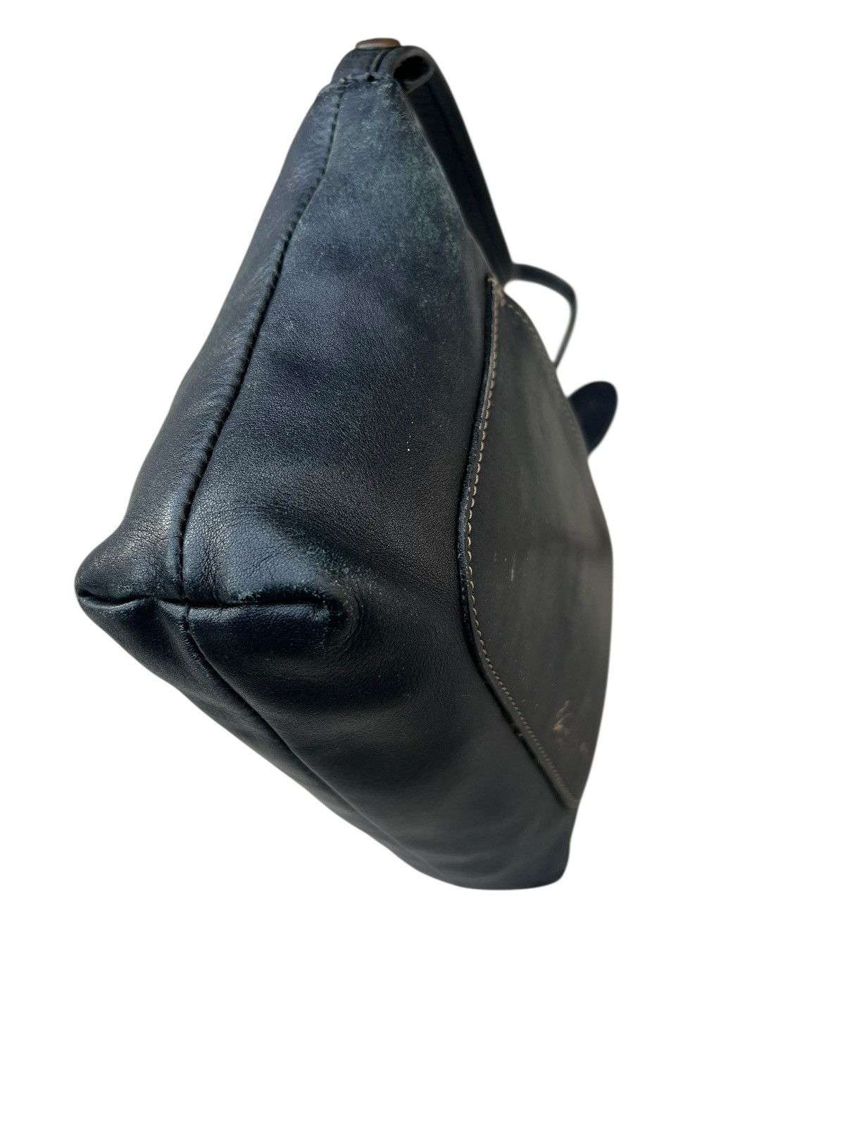 Leather Vintage Ibiza Japan Patina Scratches Black Leather Bag Size ONE SIZE - 12 Thumbnail