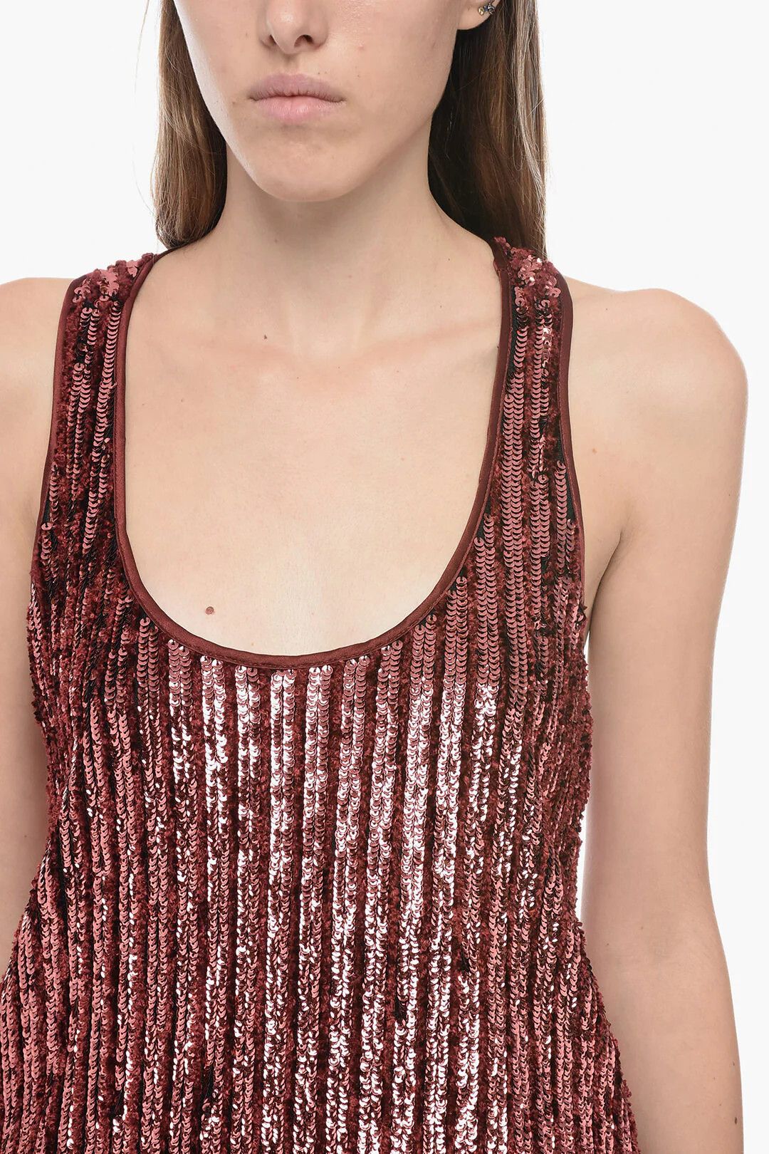 Etro og1mm0326 Chenille and Sequin Tank Top in Red Size S / US 4 / IT 40 - 3 Thumbnail