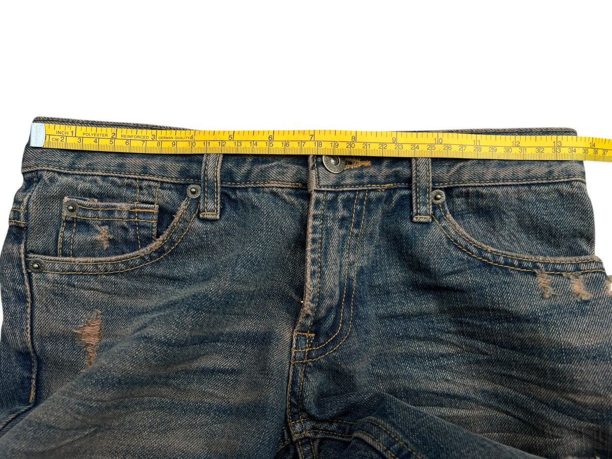 Japanese Brand Virca Lowrise Mudmax Distressed Denim Flare Jeans 27x33 Size 27" / US 4 / IT 40 - 9 Thumbnail