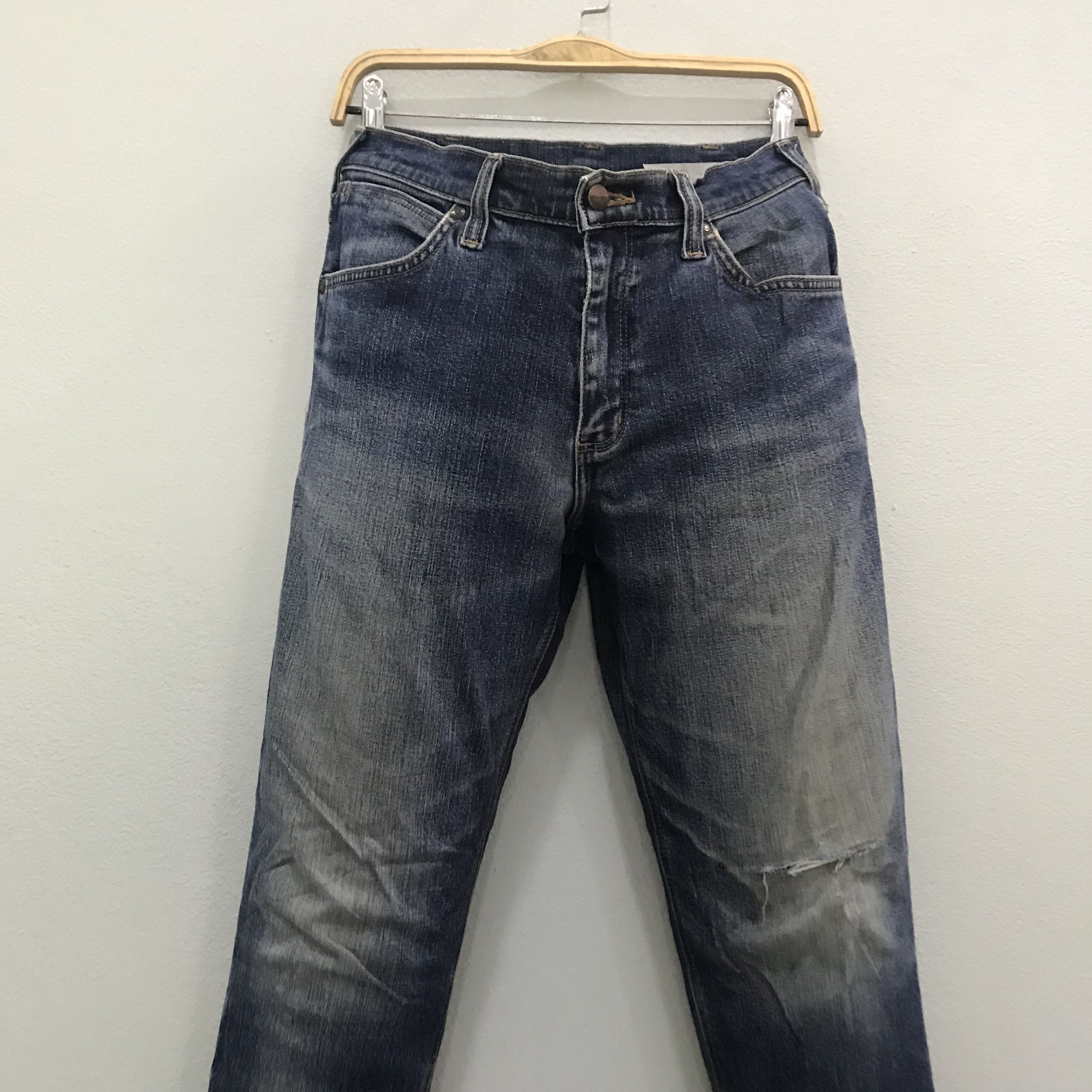 Wrangler Vintage Retro Wrangler Distressed Faded Blue Jeans Size US 30 / EU 46 - 3 Thumbnail