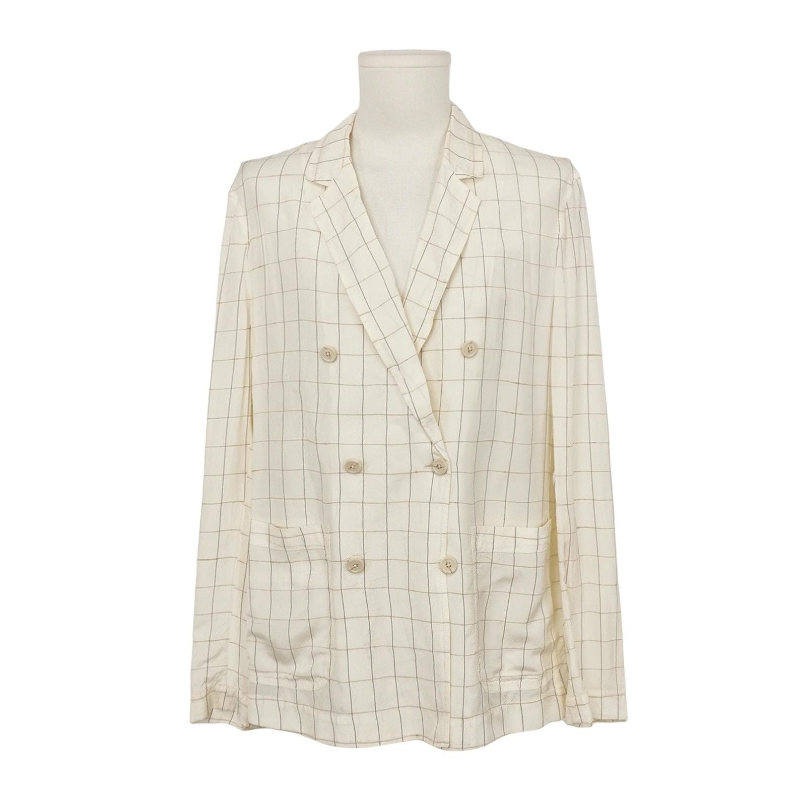 Emporio Armani Emporio Armani Grid Silk Blend Blazer EU 52 Size 42R - 1 Thumbnail
