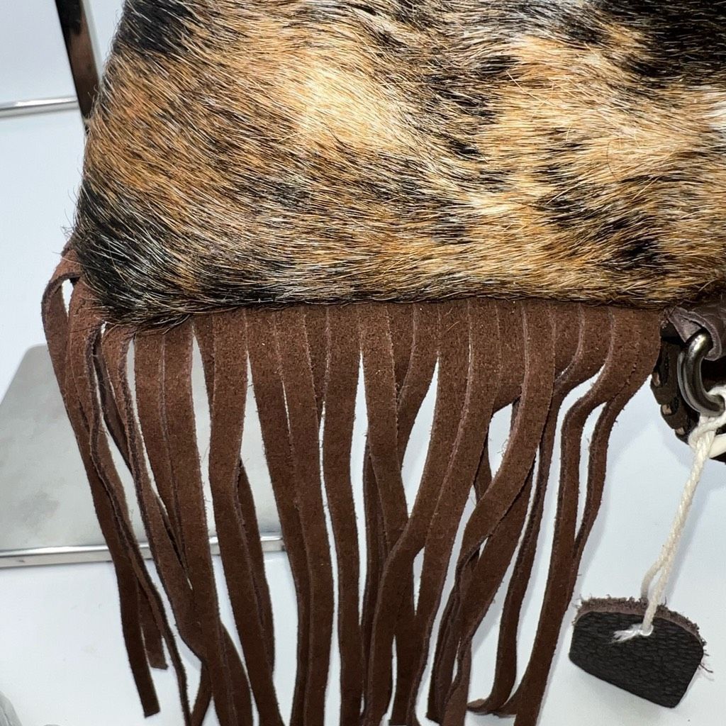 Other Tooled Genuine Leather and Calf Hair Suede Fringe Crossbody/ Wristlet Size ONE SIZE - 6 Thumbnail