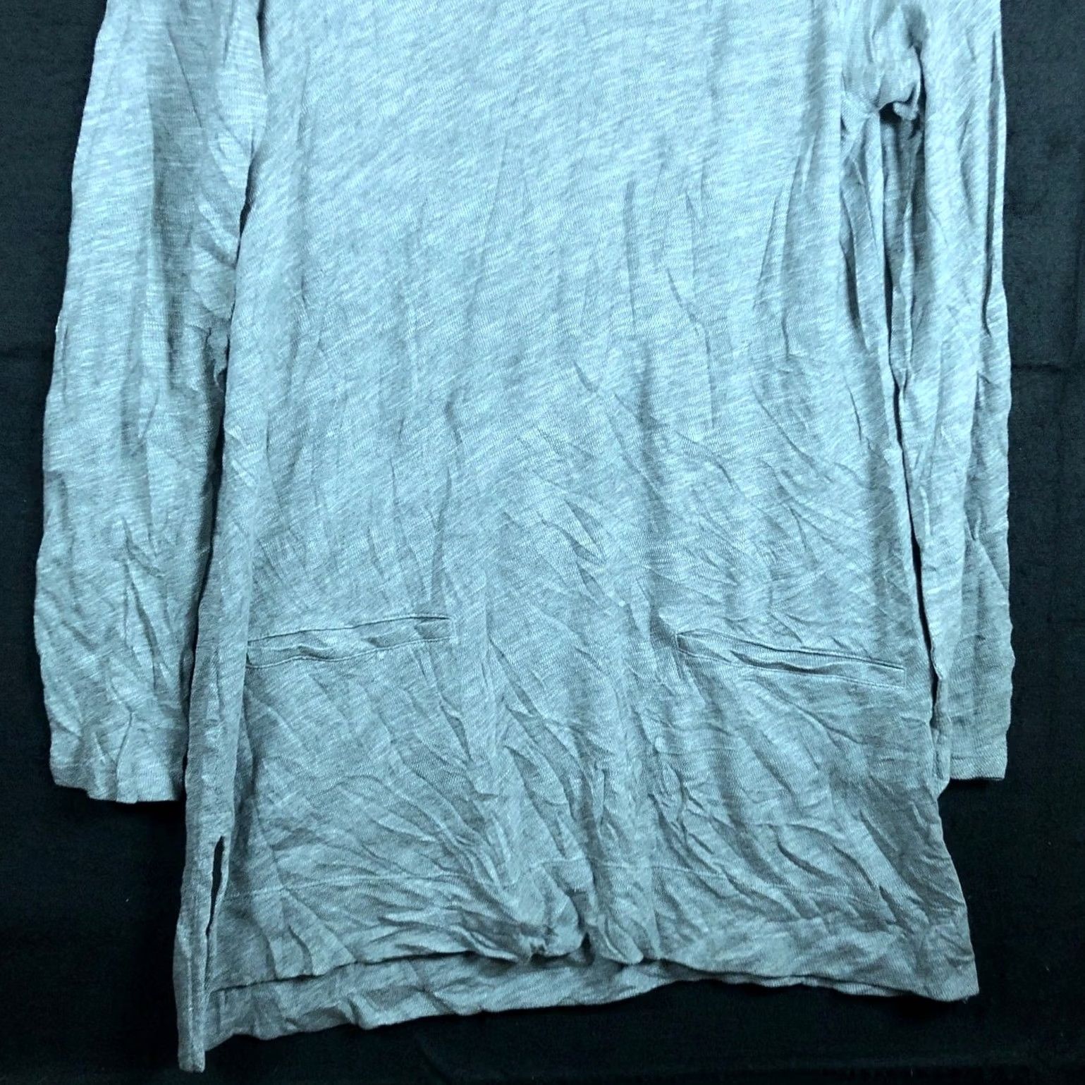 J. Jill J.Jill Sweatshirt Womens Gray V-Neck Long Tunic 100% Cotton Pockets S Small Wrap Pullover Casual Comfort Jersey Knit Sweatshirt Size S / US 4 / IT 40 - 3 Thumbnail