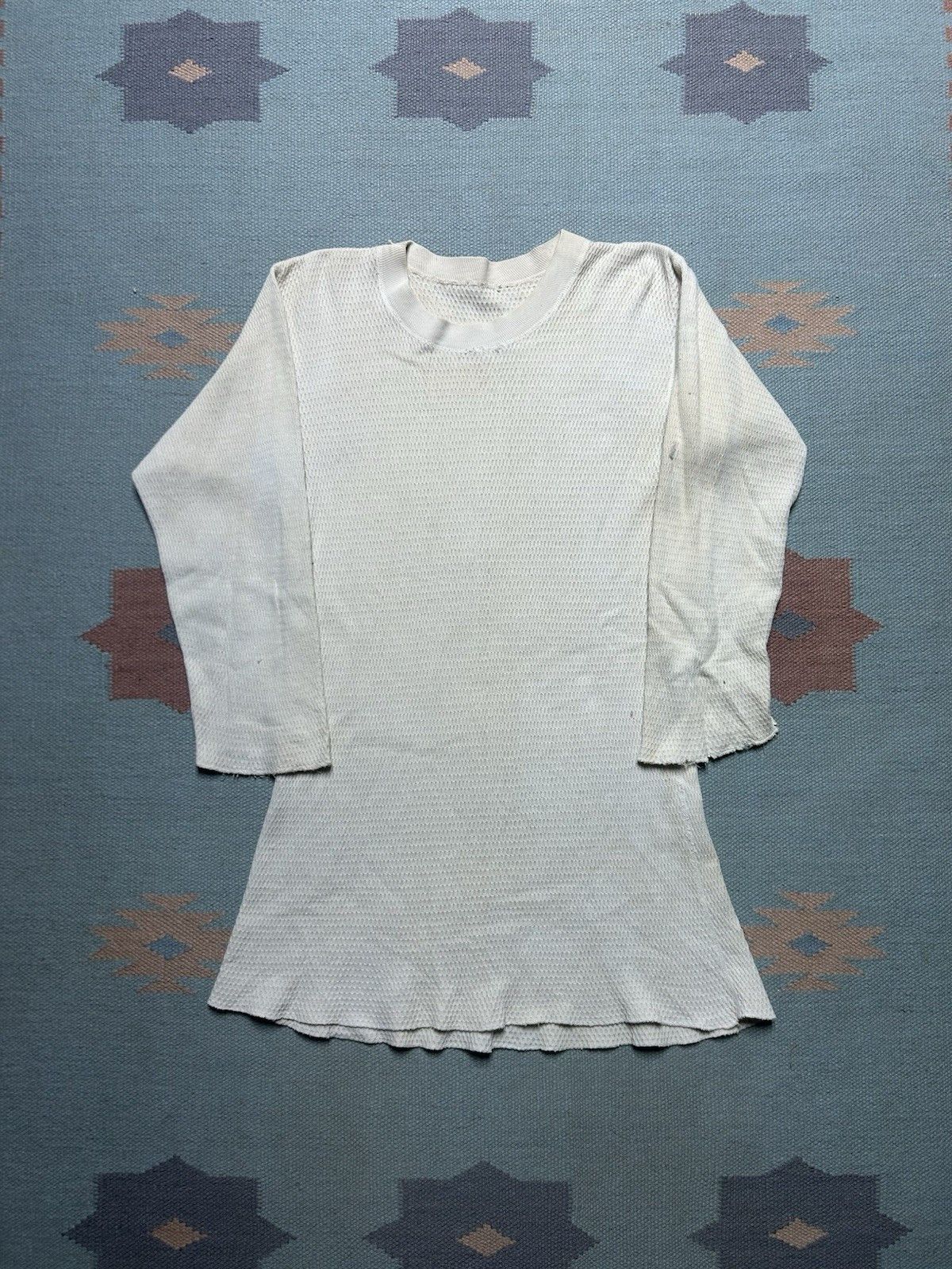 Vintage Vintage 50s waffle knit thermal shirt chopped cotton Medium Size US M / EU 48-50 / 2 - 1 Thumbnail