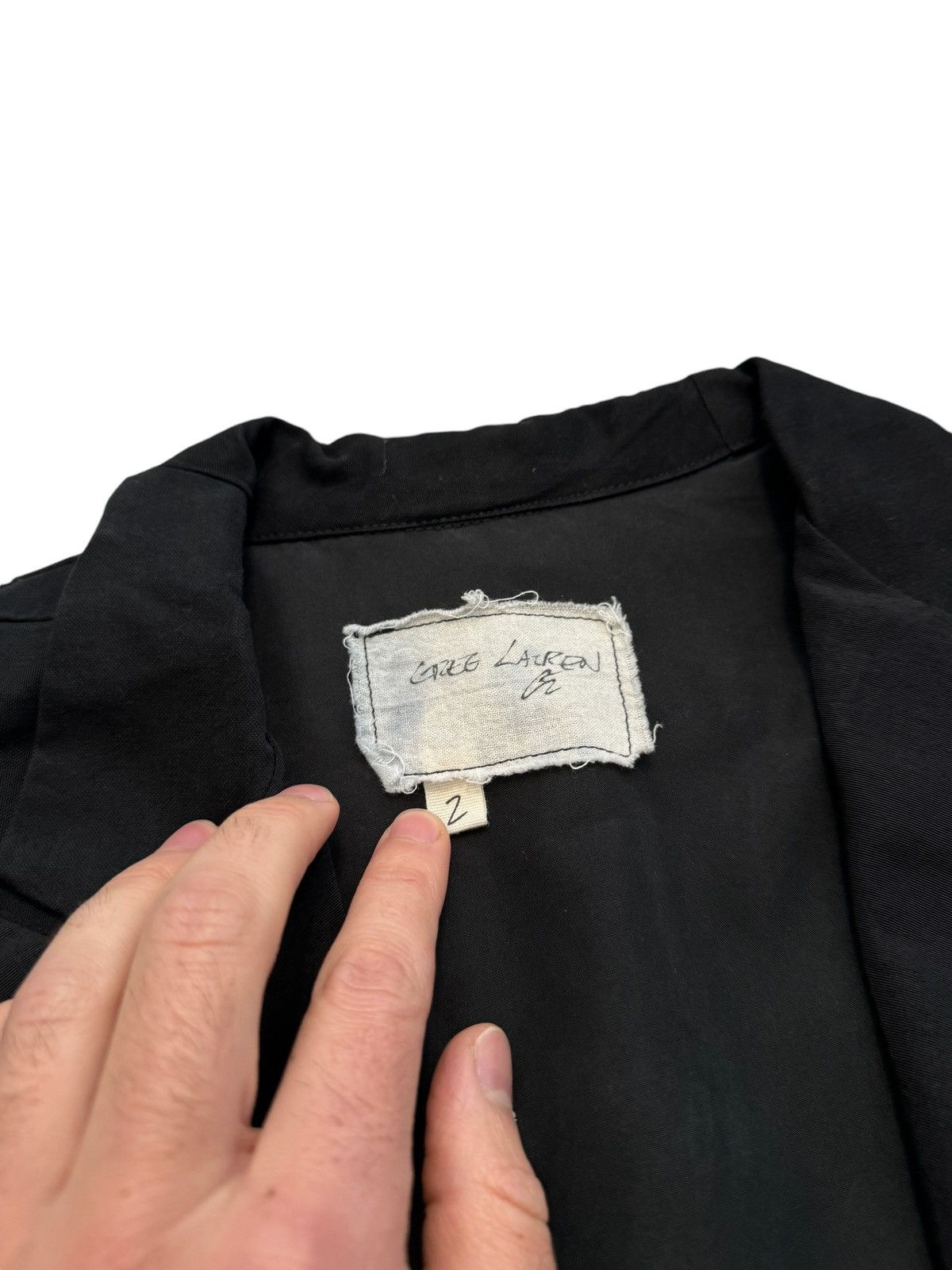 Greg Lauren Sz2 1/1 Black Workwear Tux Ollie Blazer Patchwork Jacket Size US M / EU 48-50 / 2 - 4 Thumbnail