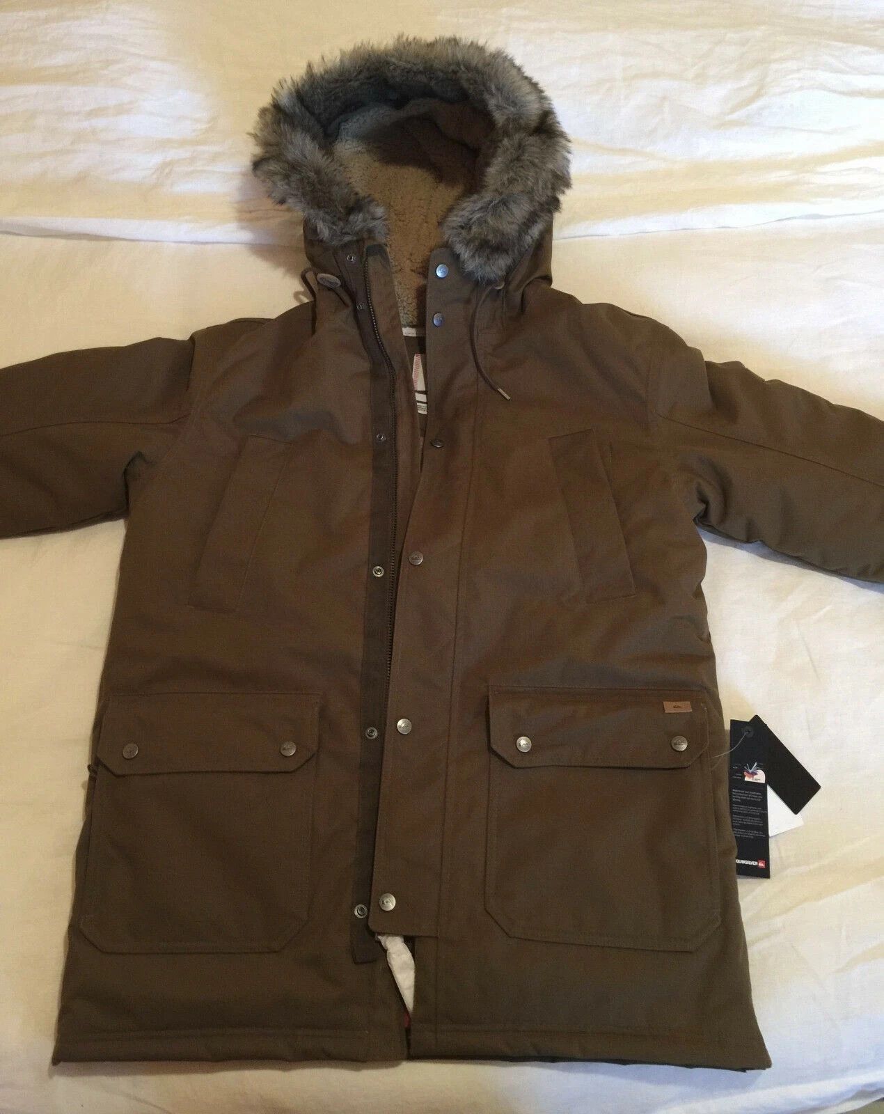 Quiksilver QUIKSILVER FERRIS PARKA BROWN COAT - SMALL DEFECT Size US M / EU 48-50 / 2 - 5 Thumbnail