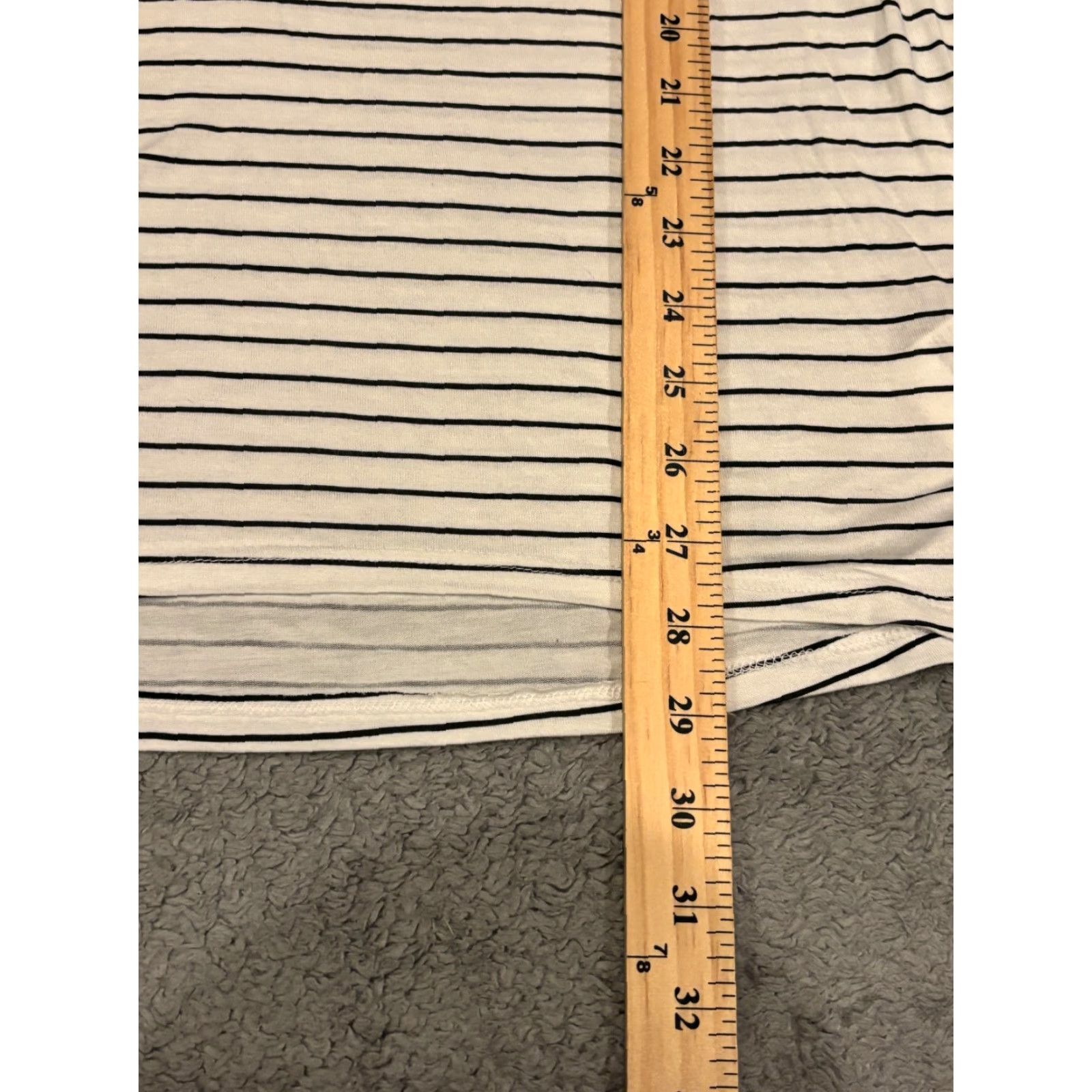 Calvin Klein NWT Calvin Klein Jeans Shirt Womens L White Black Striped Long Sleeve Top Seam Shirt Size L / US 10 / IT 46 - 5 Thumbnail