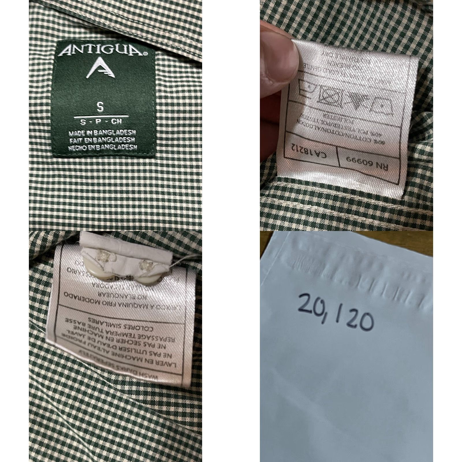 Vintage Antigua Shirt Mens Small Green Bay Packers Green White Plaid Button Up Shirt Size US S / EU 44-46 / 1 - 8 Thumbnail