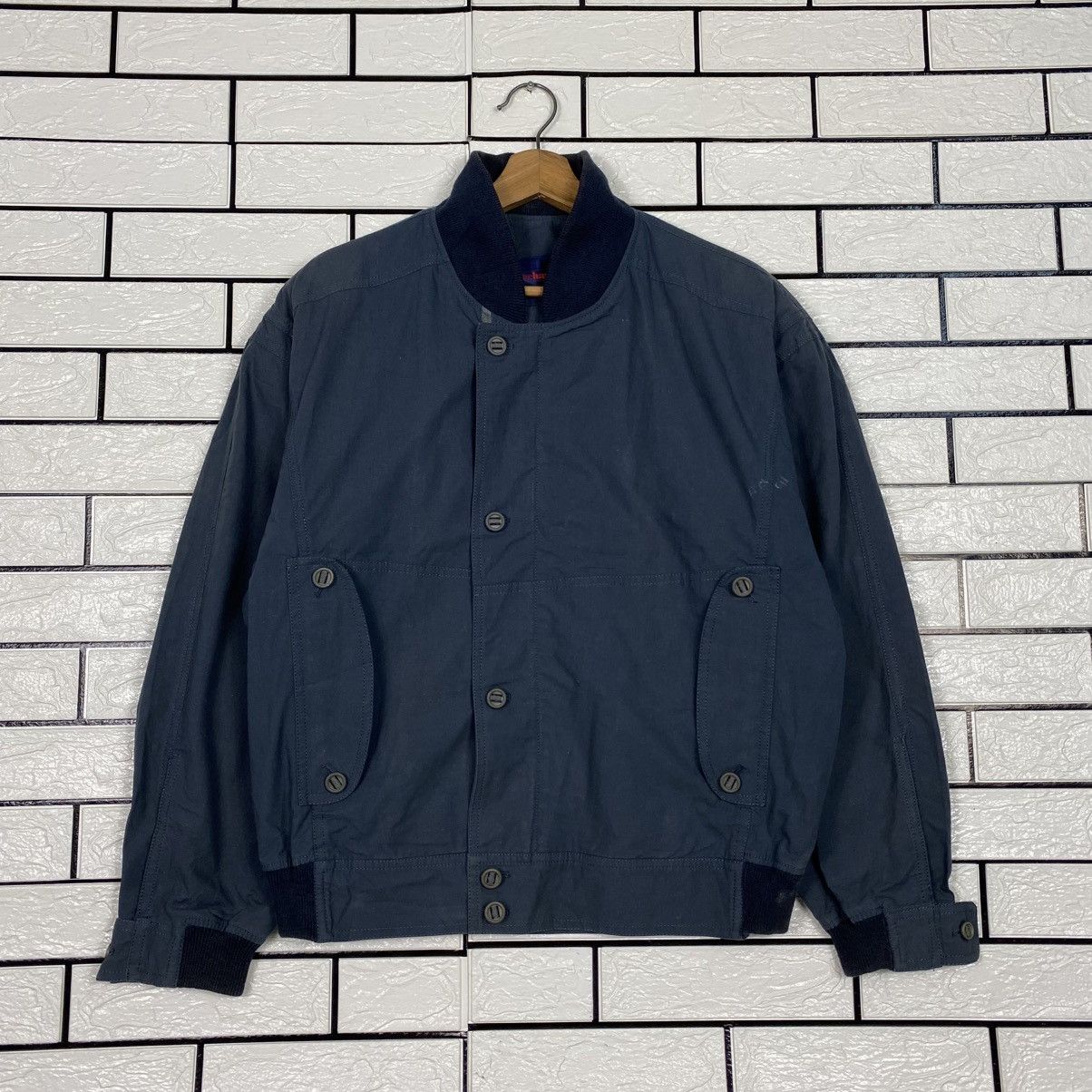 Japanese Brand 📌Vintage Bomber Jacket Fly Cacharel Bondage Design Size US L / EU 52-54 / 3 - 2 Thumbnail
