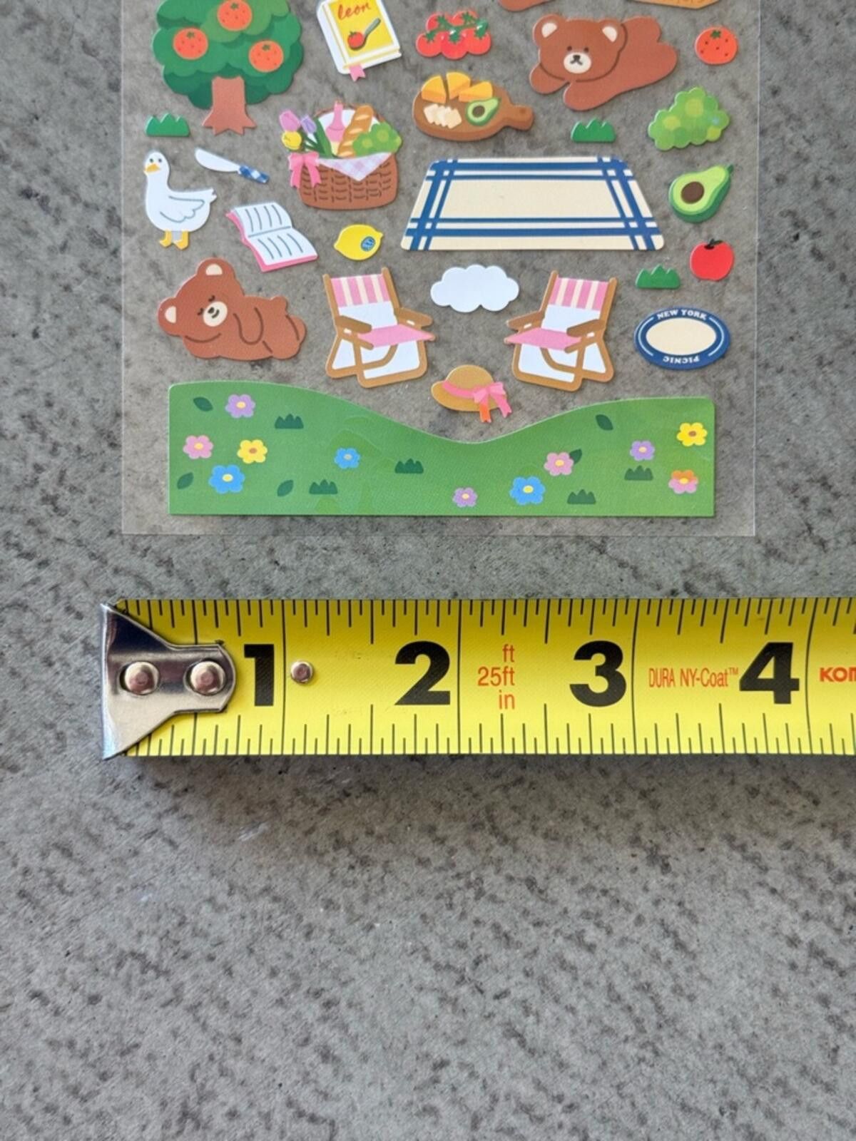 Other Korean Picnic Bear Sticker Sheet / Seoul Kawaii Scrapbook Size ONE SIZE - 3 Thumbnail