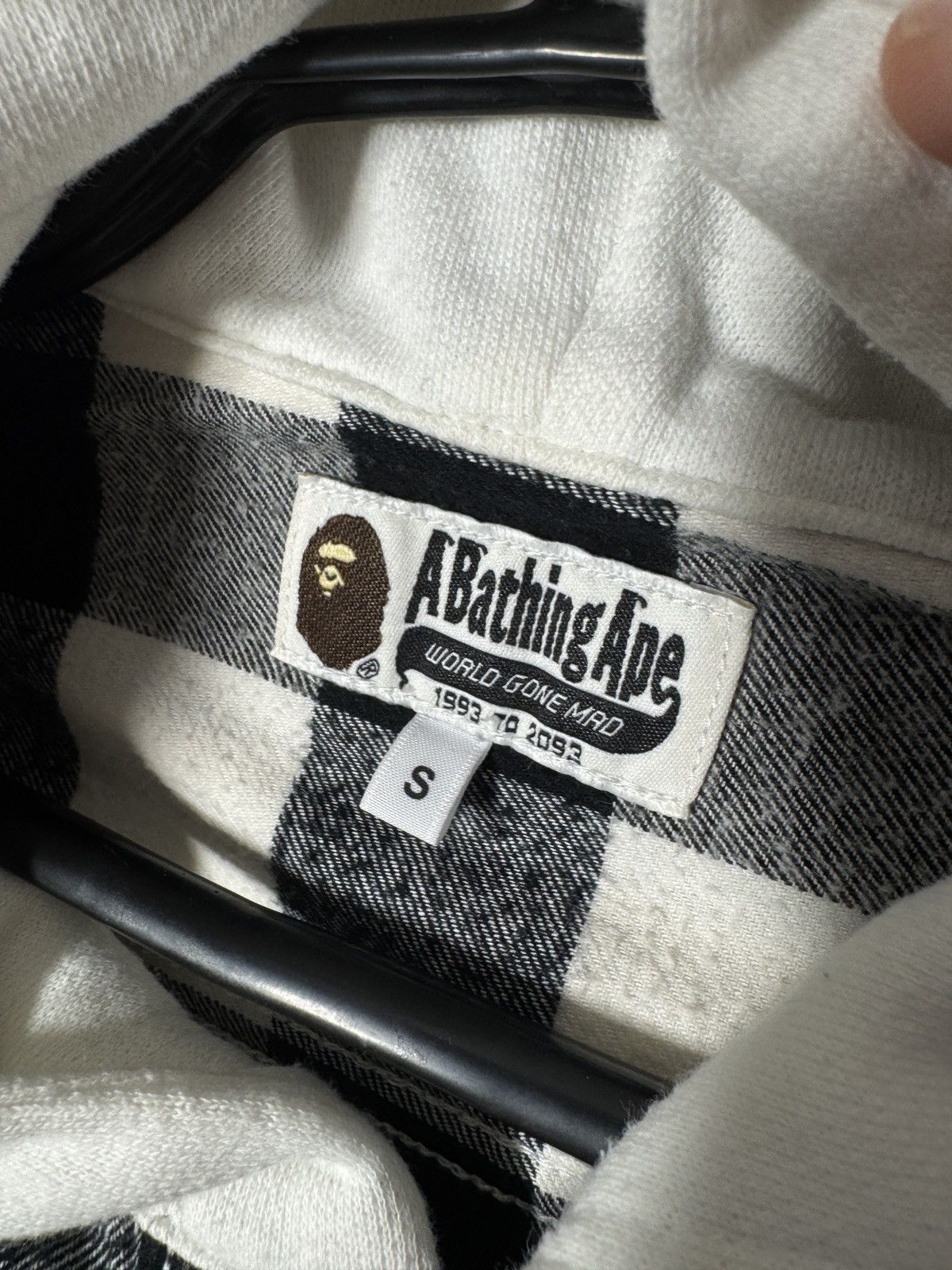 Bape Bape A Bathing Ape Plaid Shirt Hoodie Size US S / EU 44-46 / 1 - 7 Thumbnail
