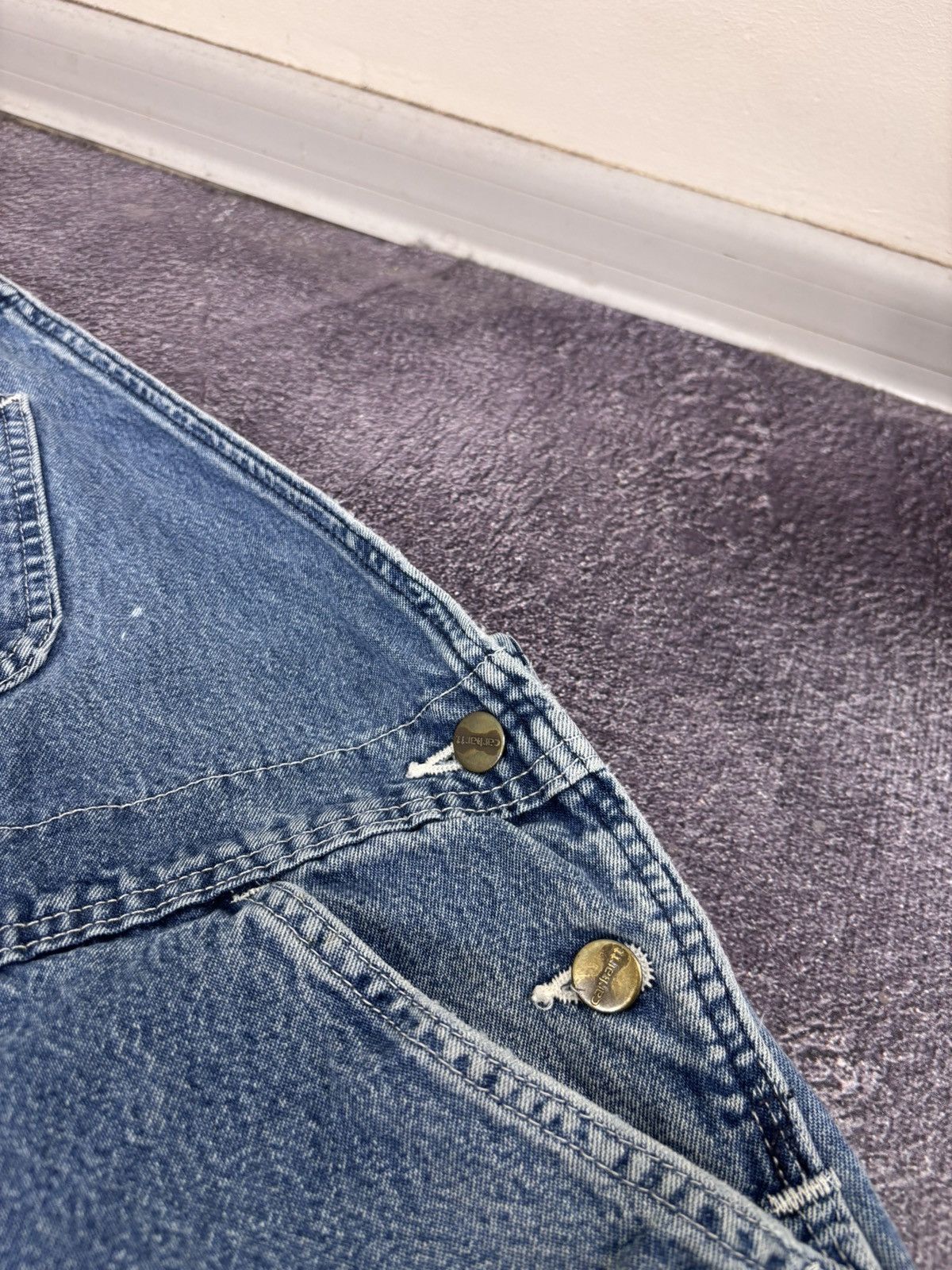Carhartt Vintage Carhartt Blue Denim Bib Overalls R08 DNM Carpenter Size US 38 / EU 54 - 9 Thumbnail