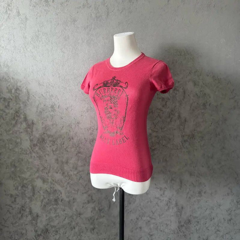 Burberry Pink Short Sleeve Cotton Blend T-Shirt
