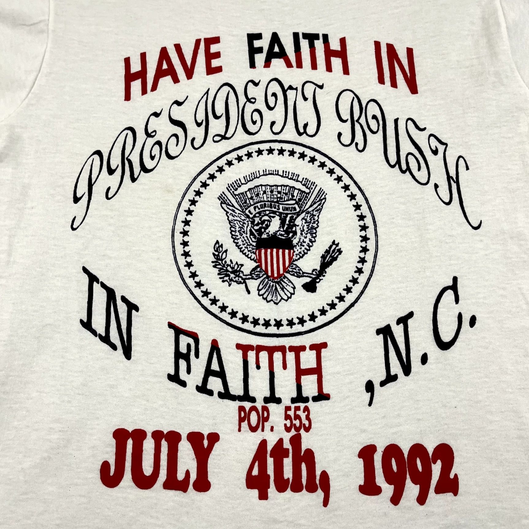 Vintage VINTAGE George H.W Bush Shirt Mens Small Presidential Campaign “Have Faith” 90s Shirt Mens Small White 90s USA Graphics Size US M / EU 48-50 / 2 - 2 Thumbnail