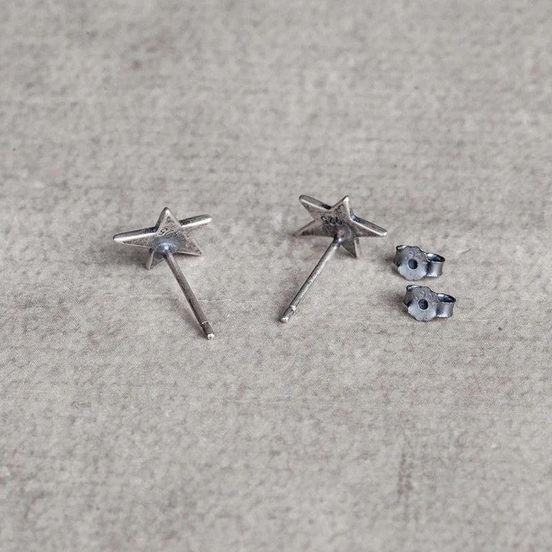 Jewelry Tiny Star Stud Earrings 925 Sterling Silver Ear Jewelry Gift Size ONE SIZE - 6 Thumbnail