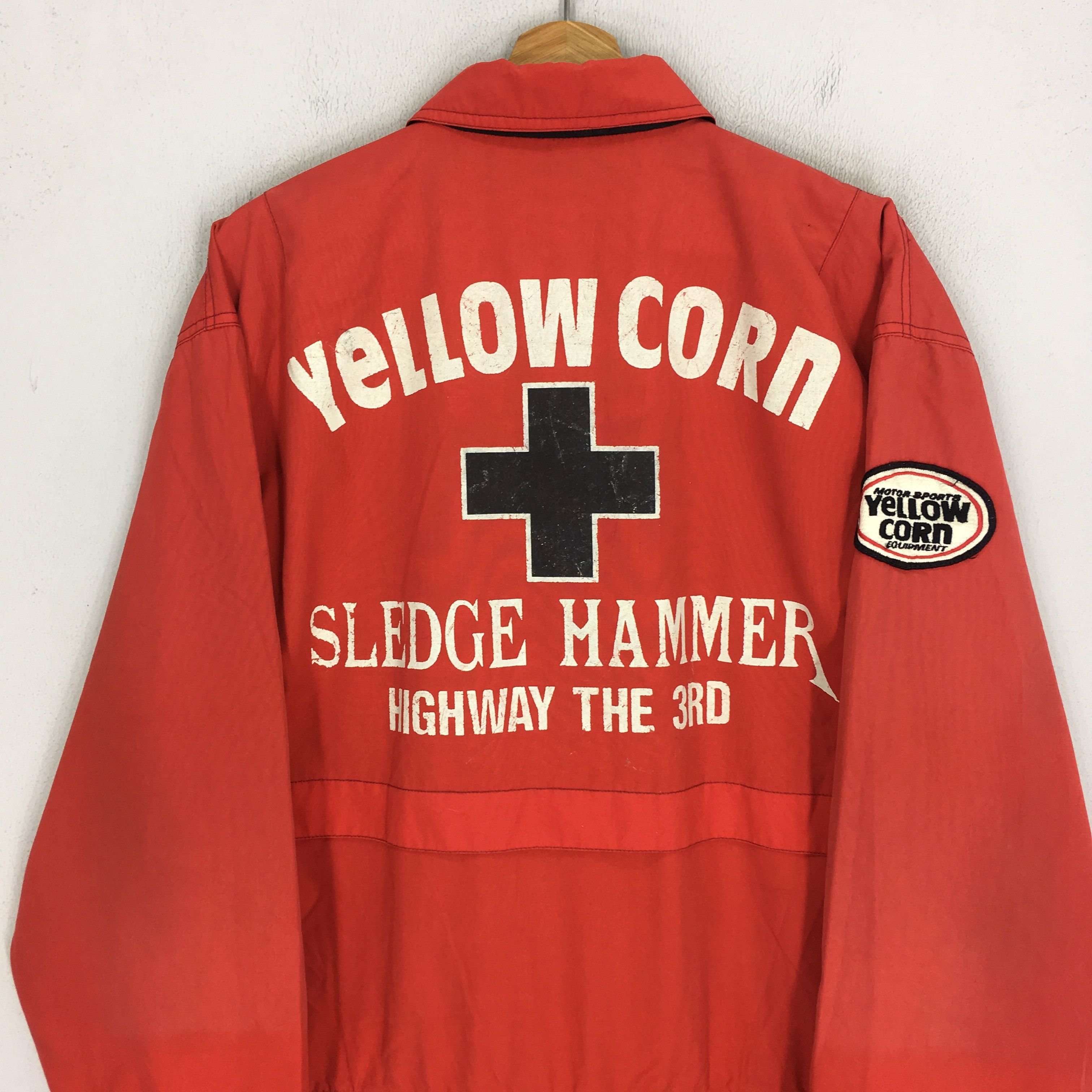 YELLOW CORN Vintage 90's Yellow Corn Sledge Hammer Highway Racing Size US L / EU 52-54 / 3 - 8 Thumbnail