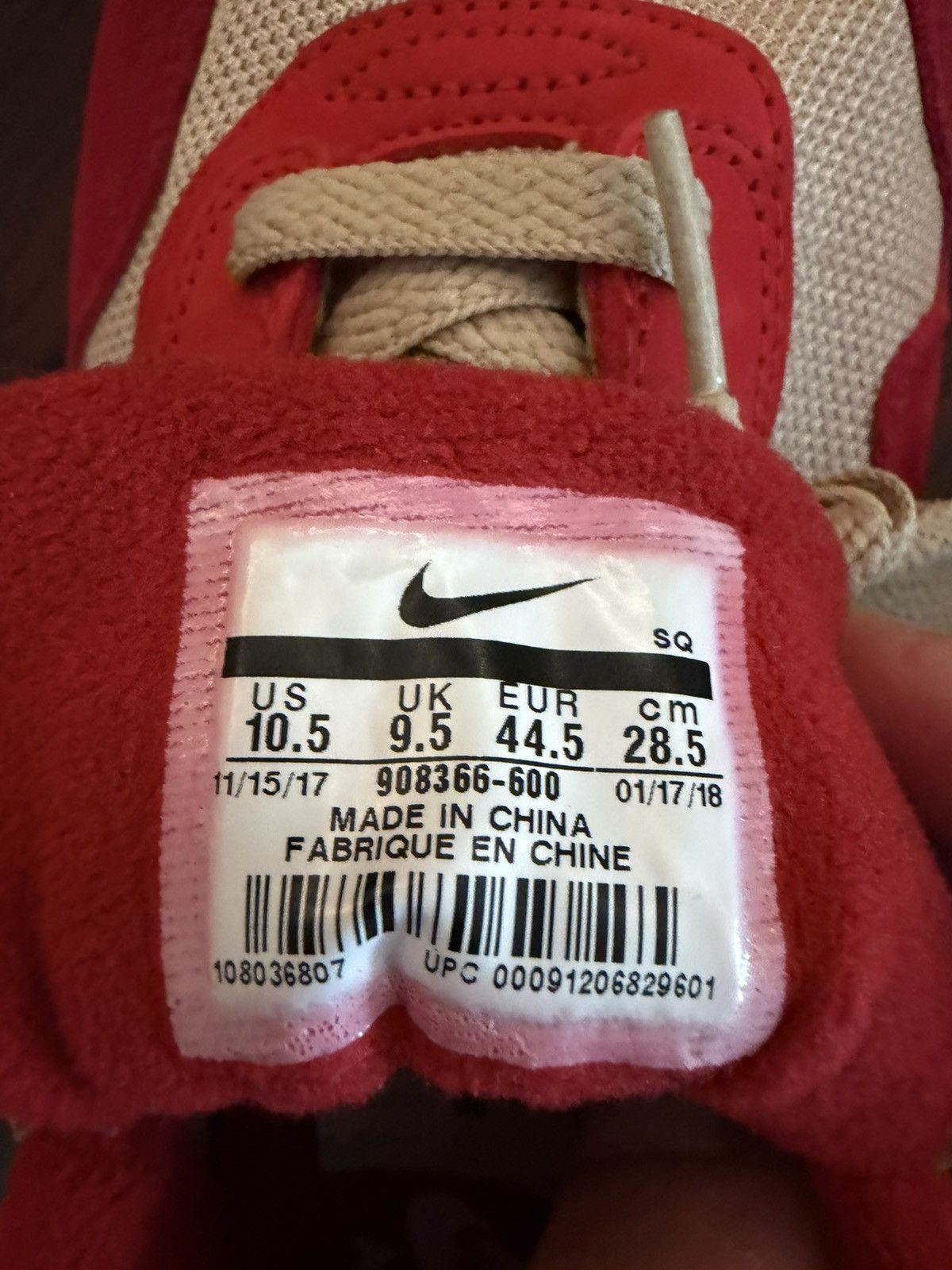 Nike NIKE AIR MAX 1 PREMIUM RETRO -Red Mushroom & Vanilla US 10.5 Size US 10.5 / EU 43-44 - 7 Thumbnail
