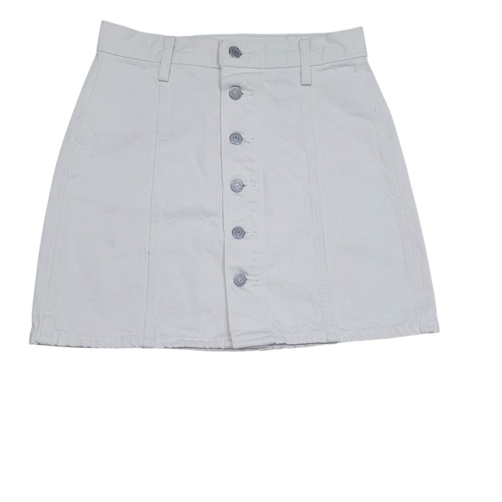 Levi's Levi's A-Line Front Button Women Beige Denim 100% Cotton Ski Size 26" / US 2 / IT 38 - 2 Thumbnail