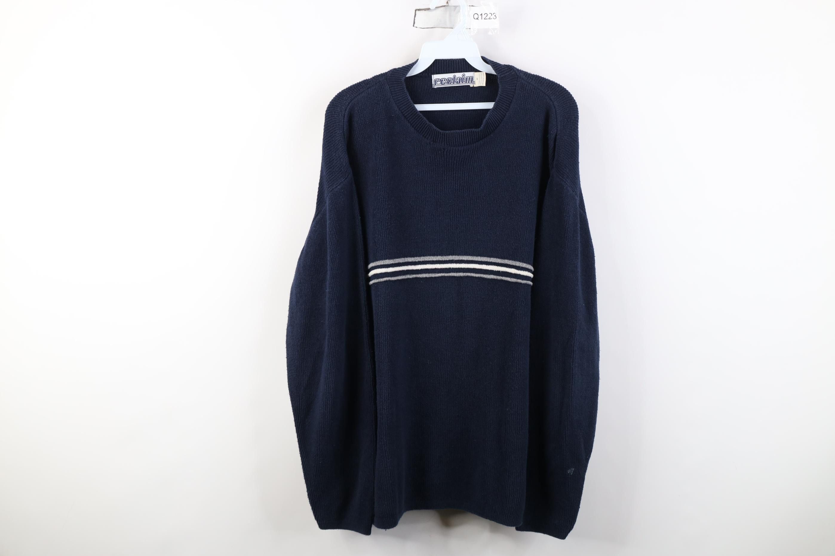 Vintage Vintage 90s Streetwear Ribbed Knit Crewneck Sweater USA Size US M / EU 48-50 / 2 - 1 Thumbnail