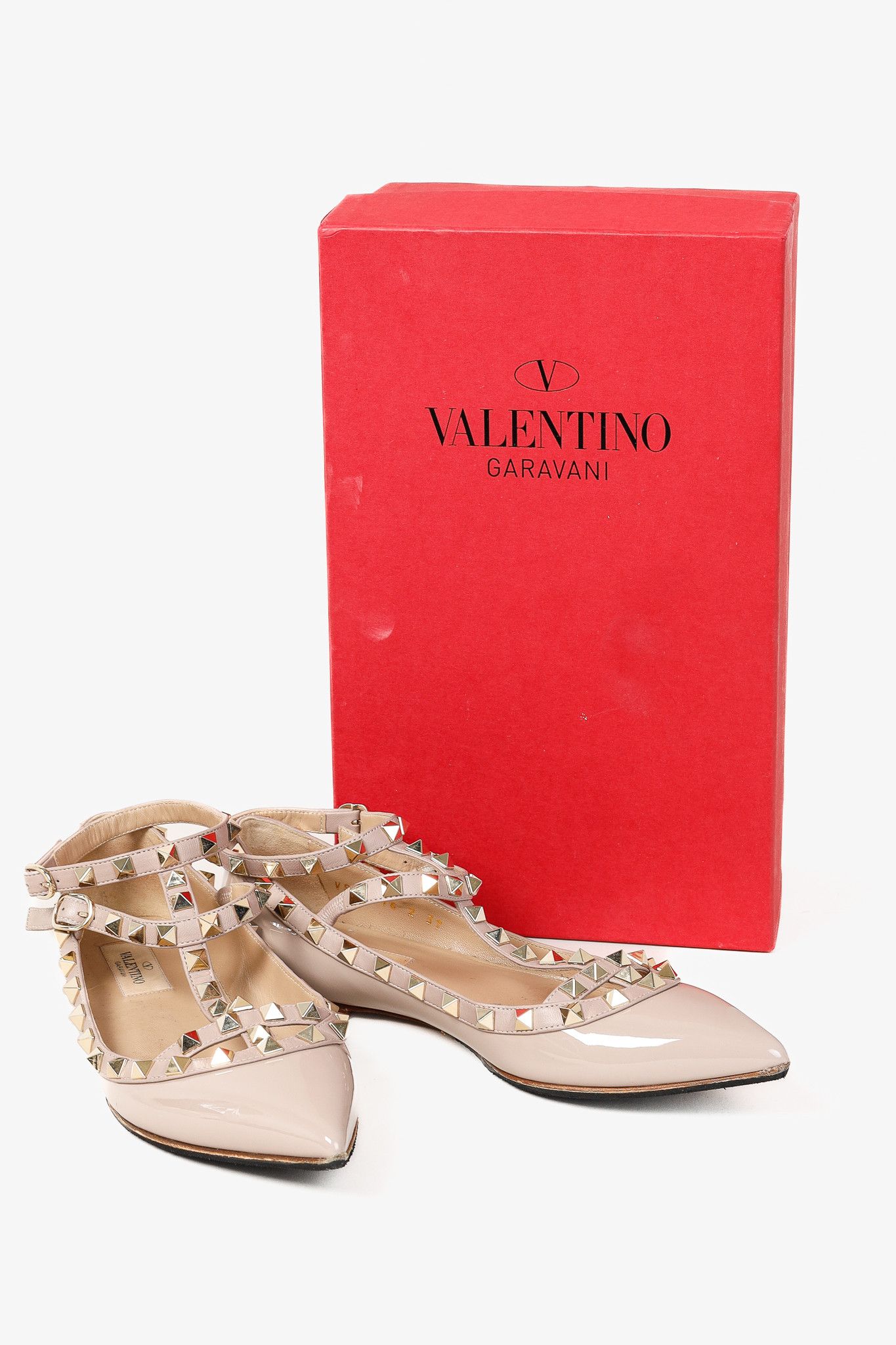 Valentino Valentino Garavani Rockstud Patent Ankle Strap Flats Size US 6.5 / IT 36.5 - 12 Thumbnail