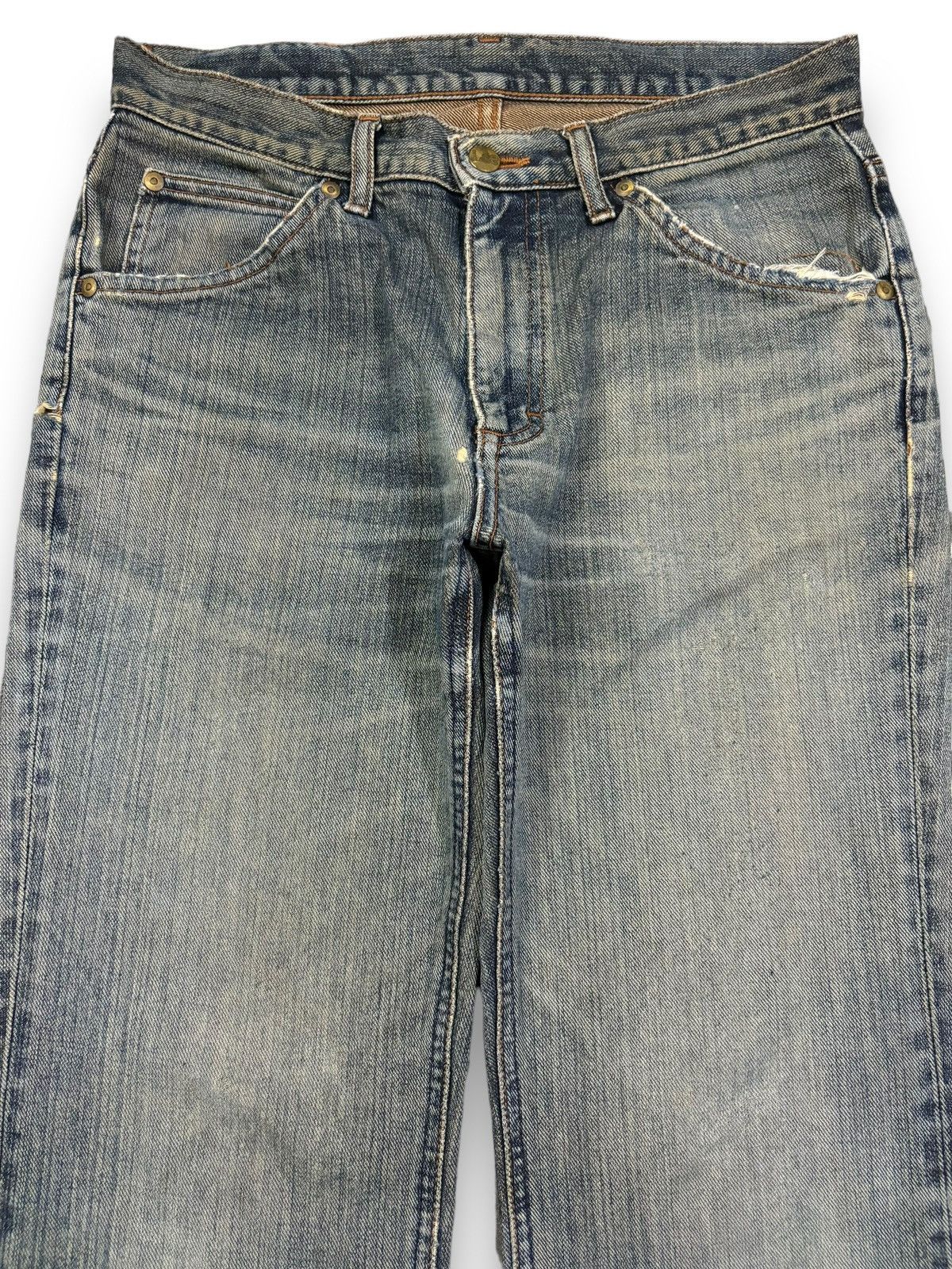 Lee Vintage 90s Lee Flare Bell Bottom Distressed Jeans Size US 30 / EU 46 - 3 Thumbnail