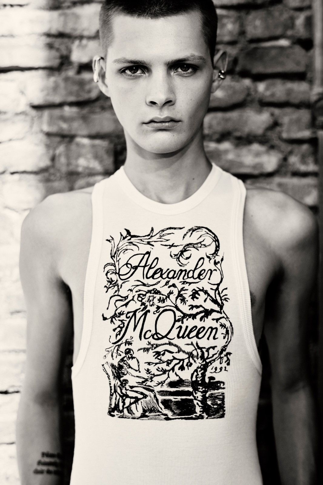 Image of Alexander Mcqueen Printed Tank Top in Black/White, Men's (Size XL)