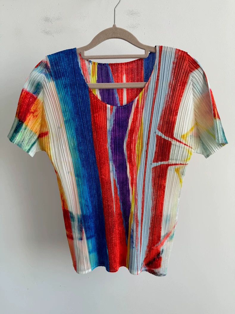 issey miyake size:3 Aurora pleated short sleeve