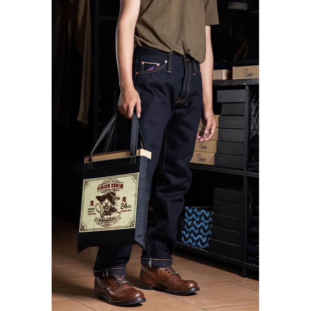 Japanese Brand Pinion 24 oz Okayama denim purple indigo x dark purple denim Size US 33 - 5 Thumbnail