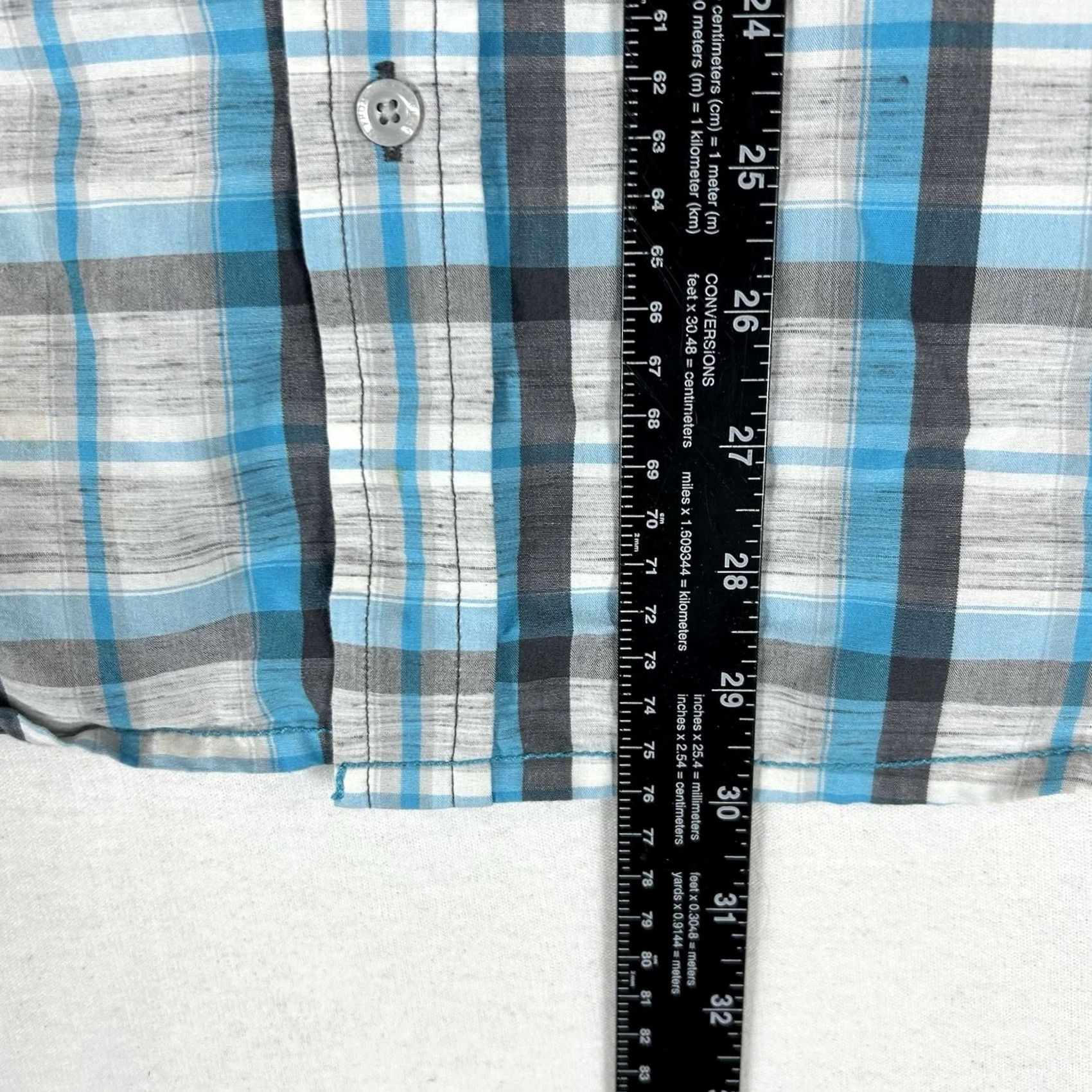 Prana Prana Short Sleeve Button Up Shirt Mens XL Blue Plaid Lightweight Casual Relaxed Size US XL / EU 56 / 4 - 7 Thumbnail