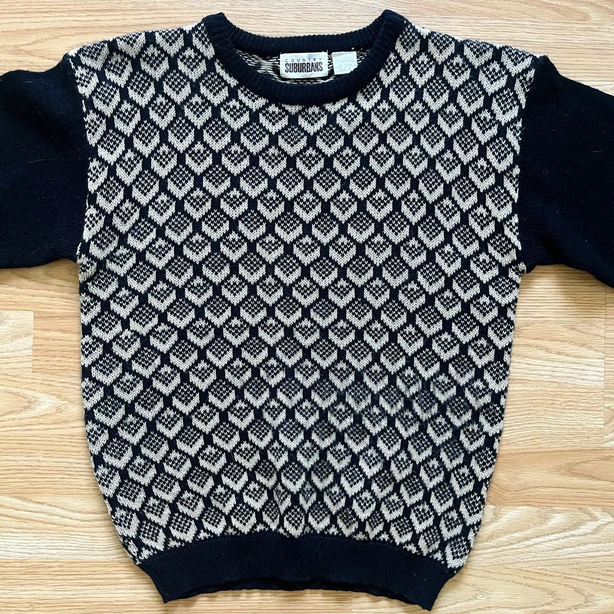 Country Road × Vintage Vintage Country Suburbans Geometric Pattern CrewNeck Sweater Size S / US 4 / IT 40 - 2 Thumbnail