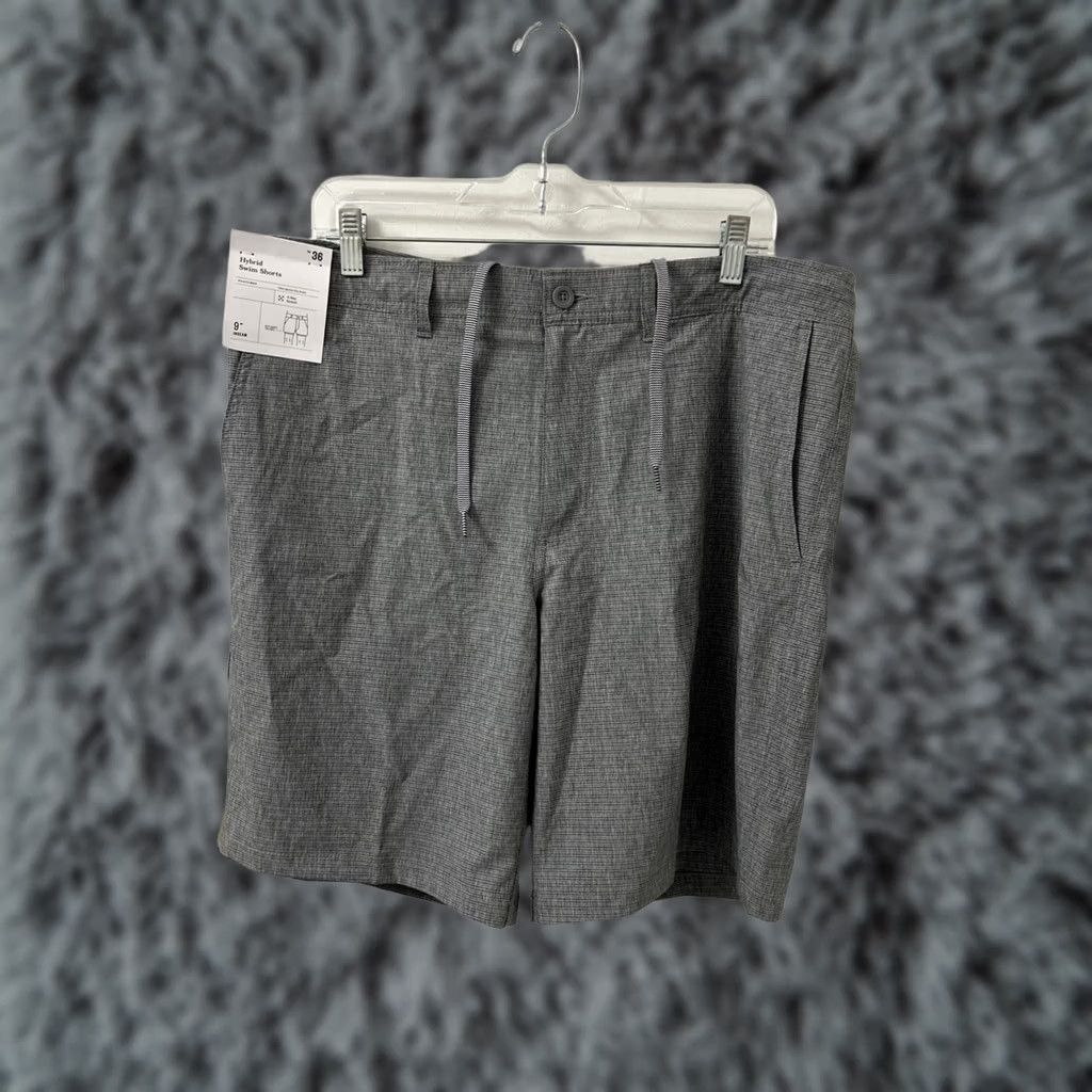 Vintage Goodfellow Shorts Mens 36 Gray Striped Swim Pockets Stretch 9” Inseam Bottom Beach Outdoor Regular Mens Size US 36 / EU 52 - 1 Thumbnail
