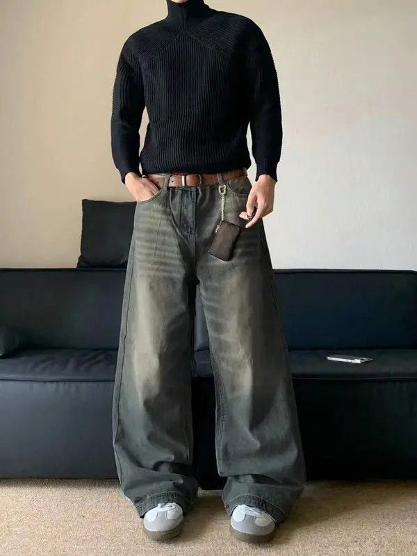Jean Hirose x Maki Vintage Washed Retro Wide Leg Denim Jeans Size US 34 / EU 50 - 7 Thumbnail