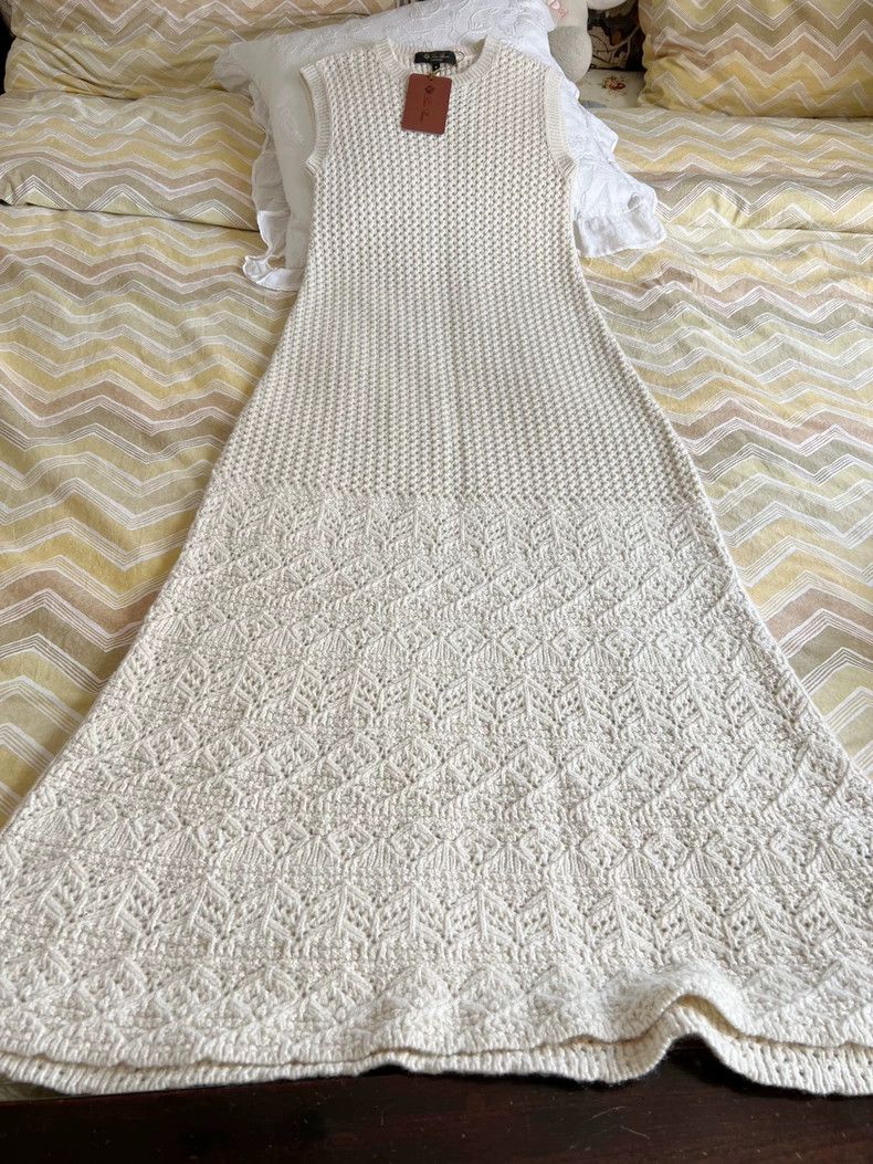 Loro Piana LORO PIANA Long hook flower knit dress Size S / US 4 / IT 40 - 3 Thumbnail