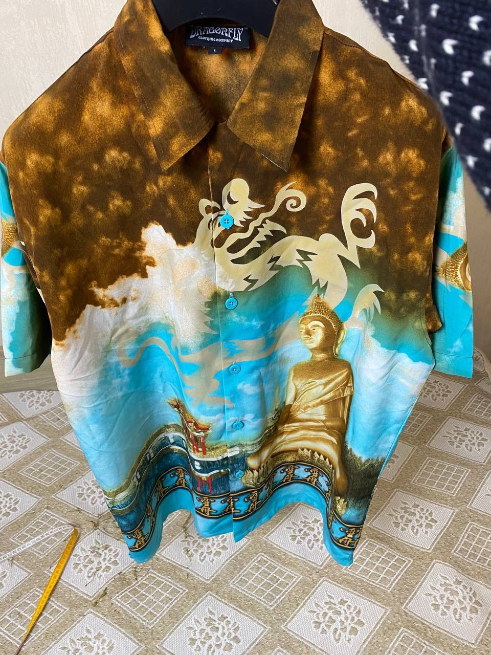 Dragonfly 🔥 Dragonfly Buddha All Over Print Mambo Versace Button Shirt Size US L / EU 52-54 / 3 - 5 Thumbnail