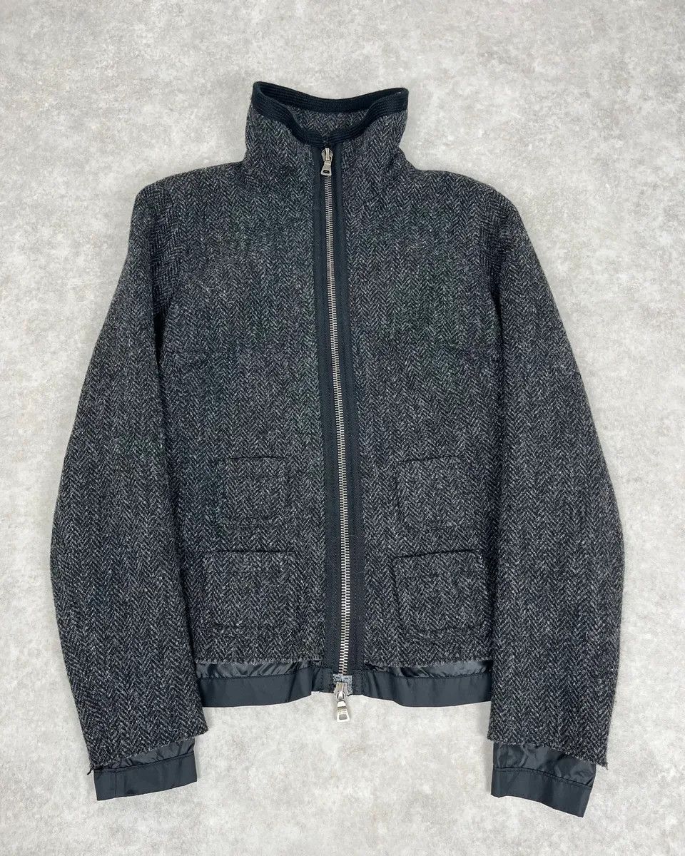 2000s Prada Grey Wool Hybrid Jacket