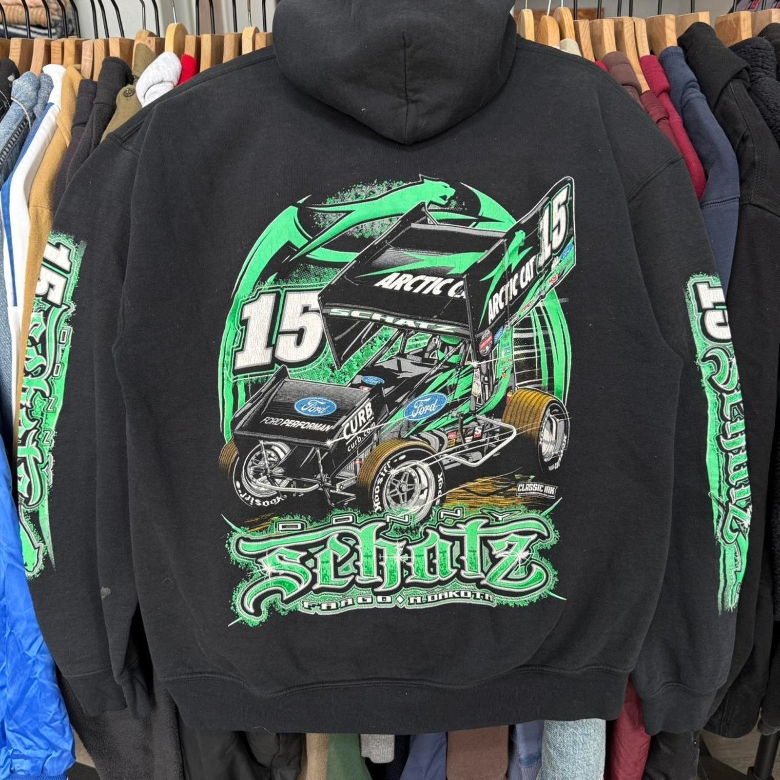 Gildan Vintage Y2K Donny Schotz Racing Double Sided Hoodie Size US L / EU 52-54 / 3 - 1 Thumbnail