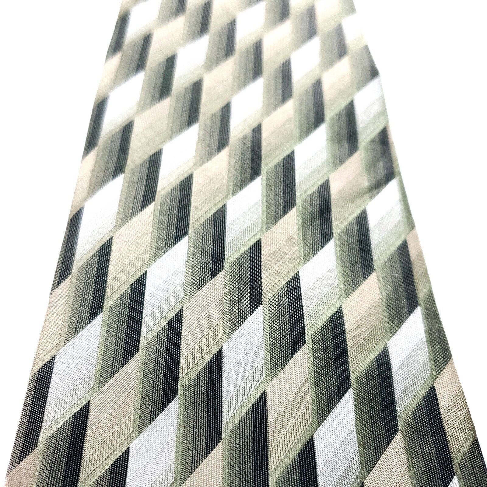 Van Heusen Van Heusen Silk Tie Green Beige Print Wide Size ONE SIZE - 2 Thumbnail
