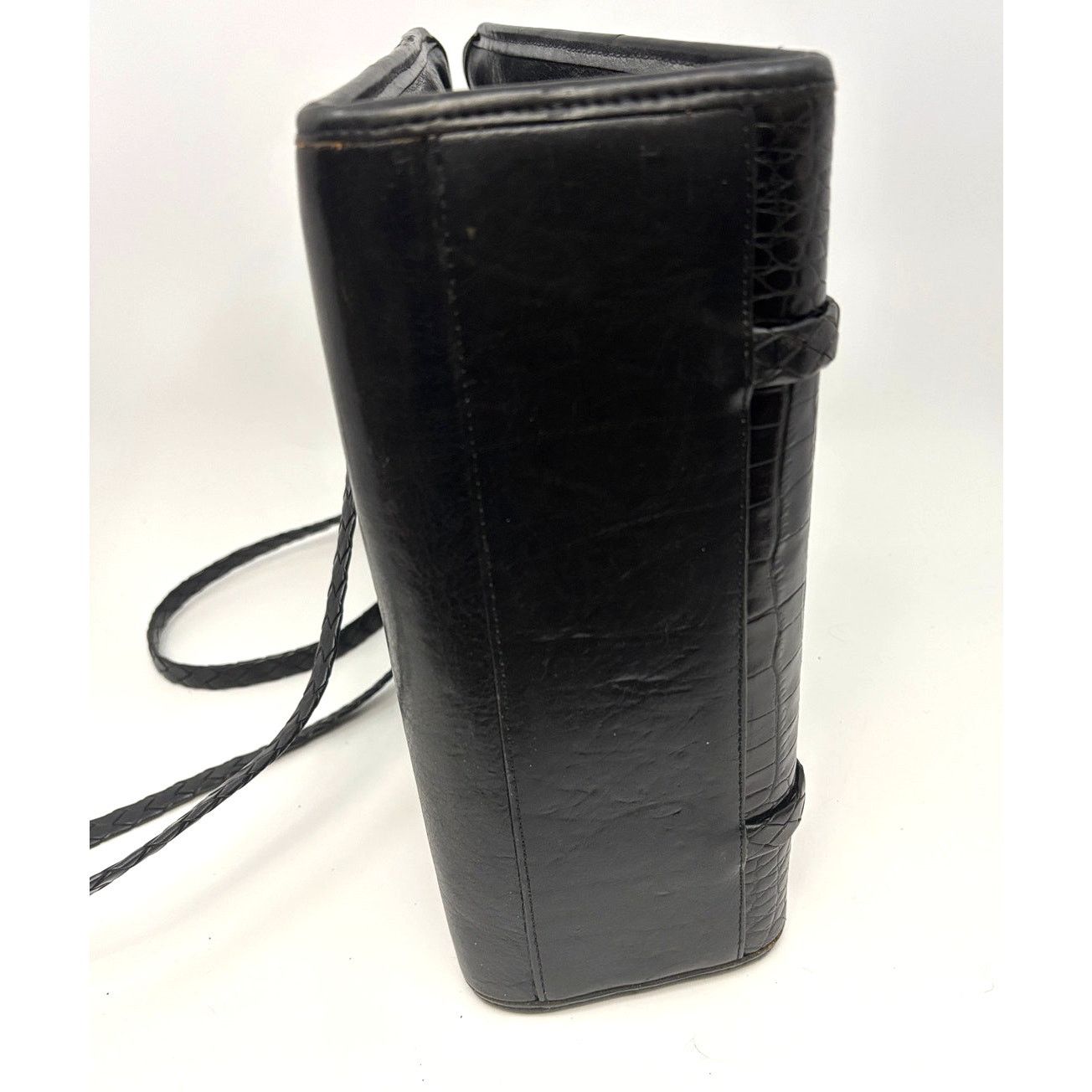 Brighton Vintage BRIGHTON Black Croc Embossed Leather Shoulder Bag Size ONE SIZE - 9 Thumbnail