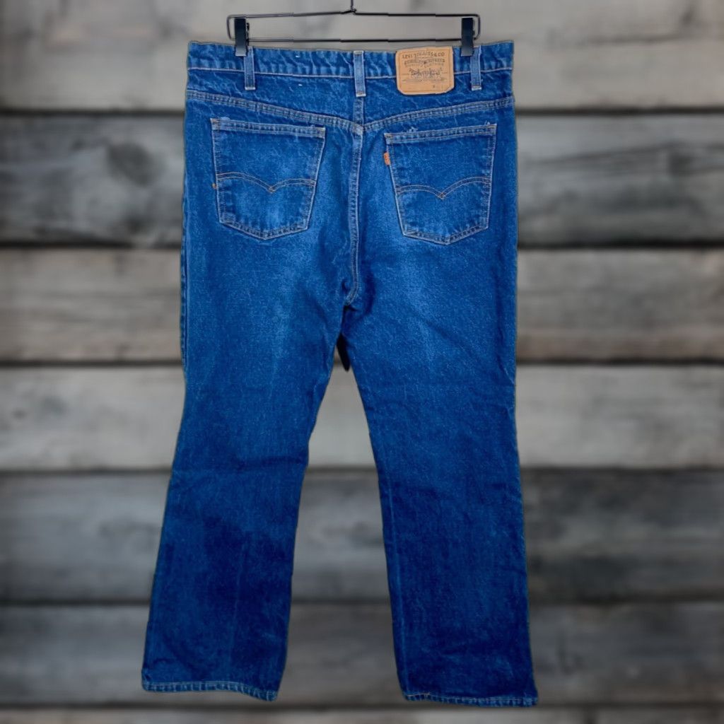 VINTAGE Levi's 517 Bootcut Jeans Men 38 x 30 Orange Tab USA Made