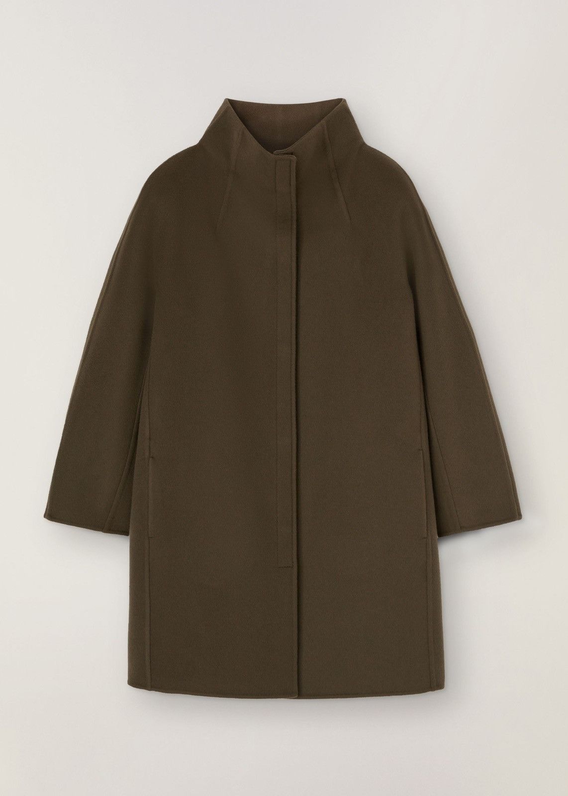image of Loro Piana O1Loc1C0124 Funnel Neckline Refined Coat In Green, Women's (Size Medium)