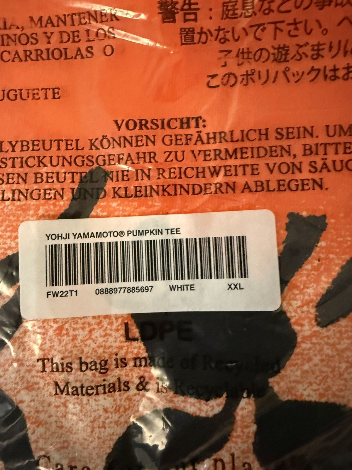 Supreme Supreme Yohji Yamamoto pumpkin t xxl Size US XXL / EU 58 / 5 - 3 Thumbnail