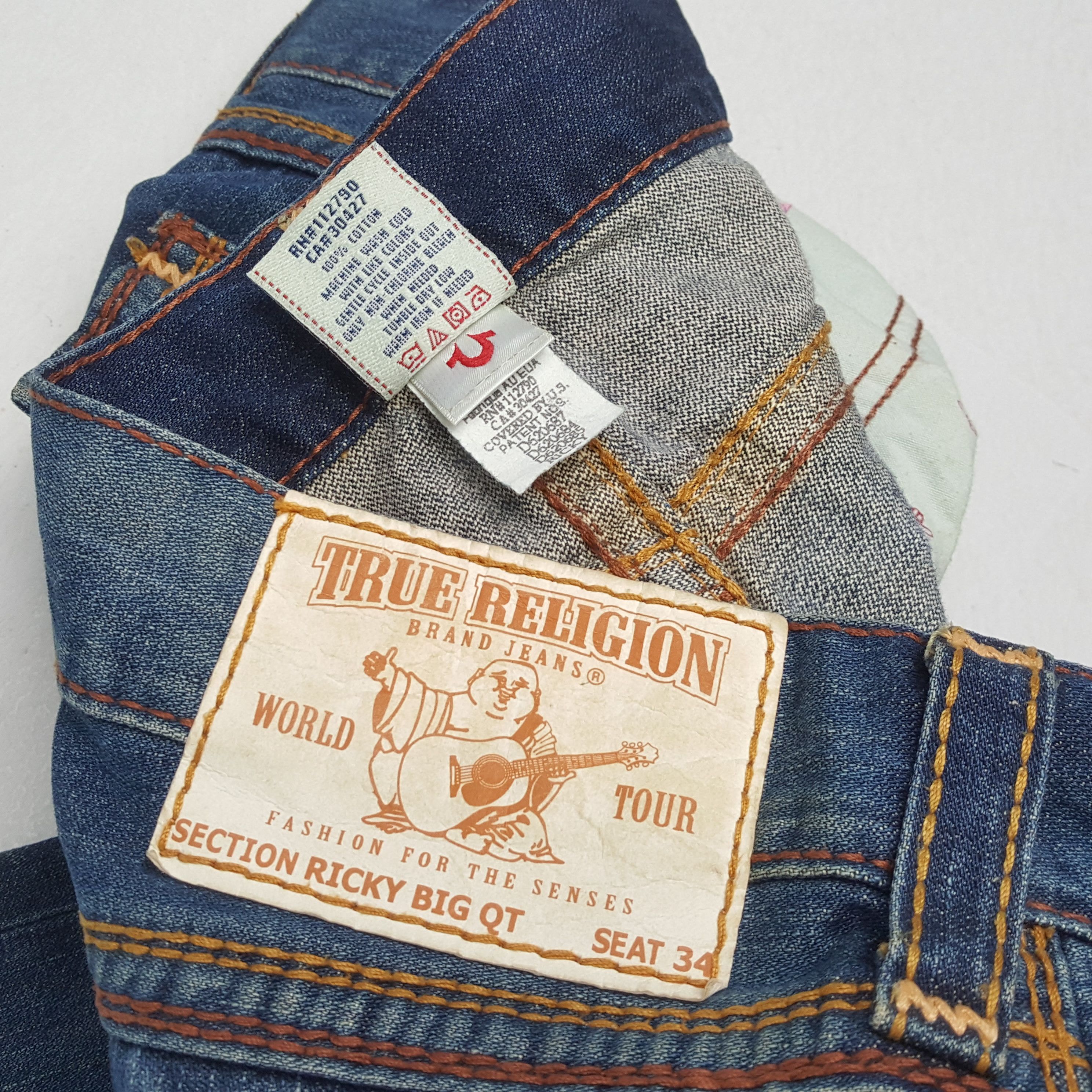True Religion × Vintage TRUE RELIGION World Tour Streetwear Style Jeans Size US 37 - 15 Thumbnail