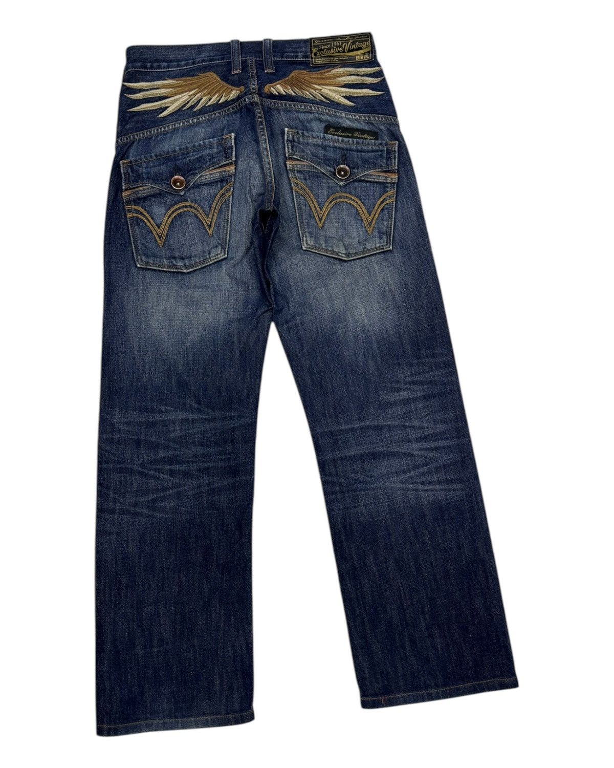 If Six Was Nine 🔥RARE EDWIN EXCLUSIVE VINTAGE WINGS EMBROIDERY DENIM JEANS Size US 30 / EU 46 - 5 Thumbnail