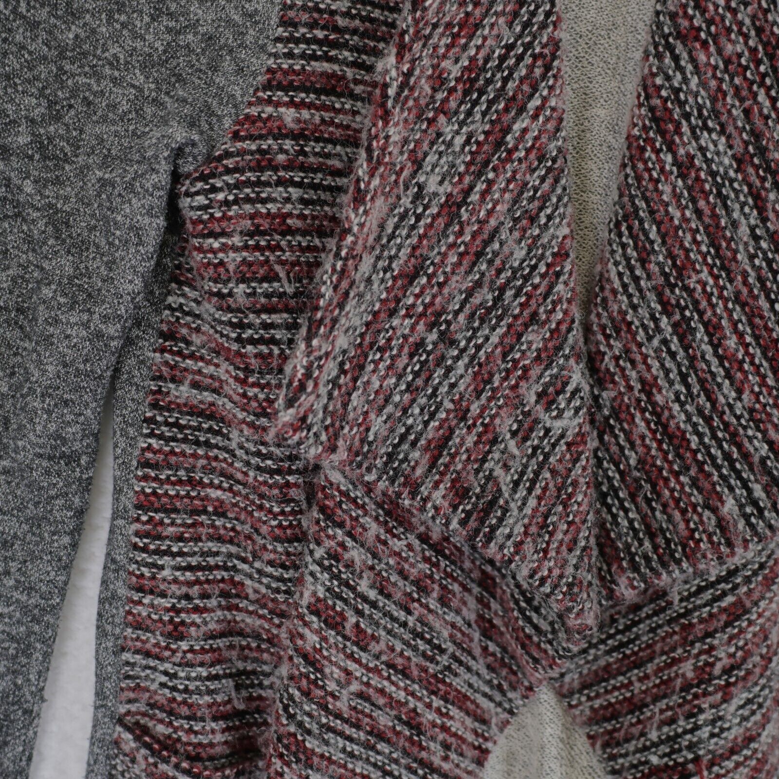 Lucky Brand Lucky Brand Patchwork Heather Gray Red Cardigan Sweater Larg Size L / US 10 / IT 46 - 2 Thumbnail