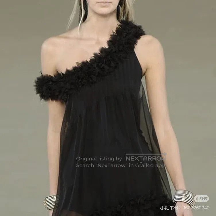 Chanel Chanel Black mesh two-piece silk dress Size XS / US 0-2 / IT 36-38 - 8 Thumbnail